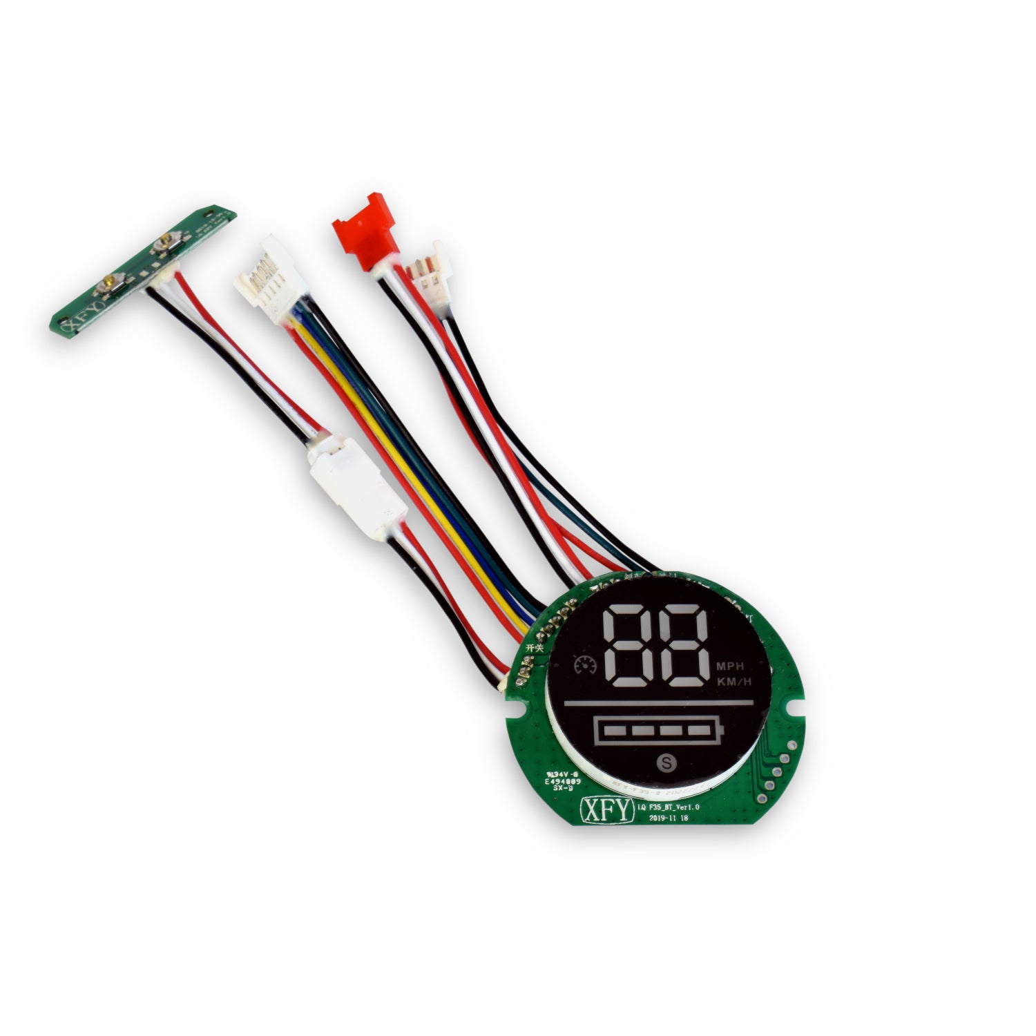 Replacement LCD terminal screen for 6 inch Eco and Eco Plus Electric Scooters, with wires connected to the back of the screen.