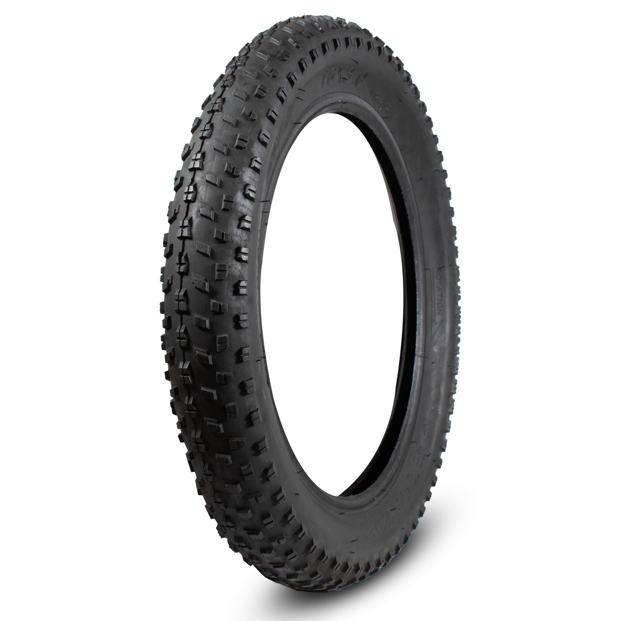 A black tire designed for an electric scooter, showing the tread pattern.