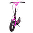 Pink and black scooter on a white background
