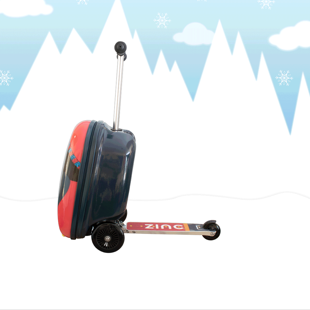 Perry the Penguin scooter suitcase adventure animation showing arctic journey and 3-in-1 transformation