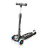 Zinc T-motion Three Wheeled Folding Light Up Scooter Black - main product view showing folding mechanism and light-up wheels