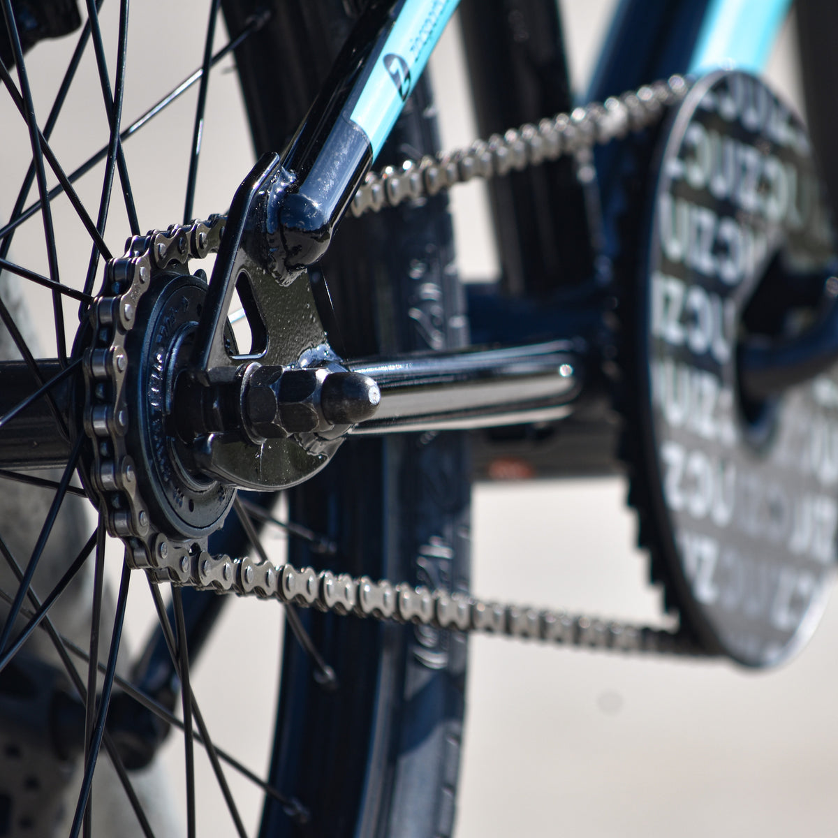 Zinc Switch BMX Bike Close-up Detail - Removable Stunt Peg and Steel Construction