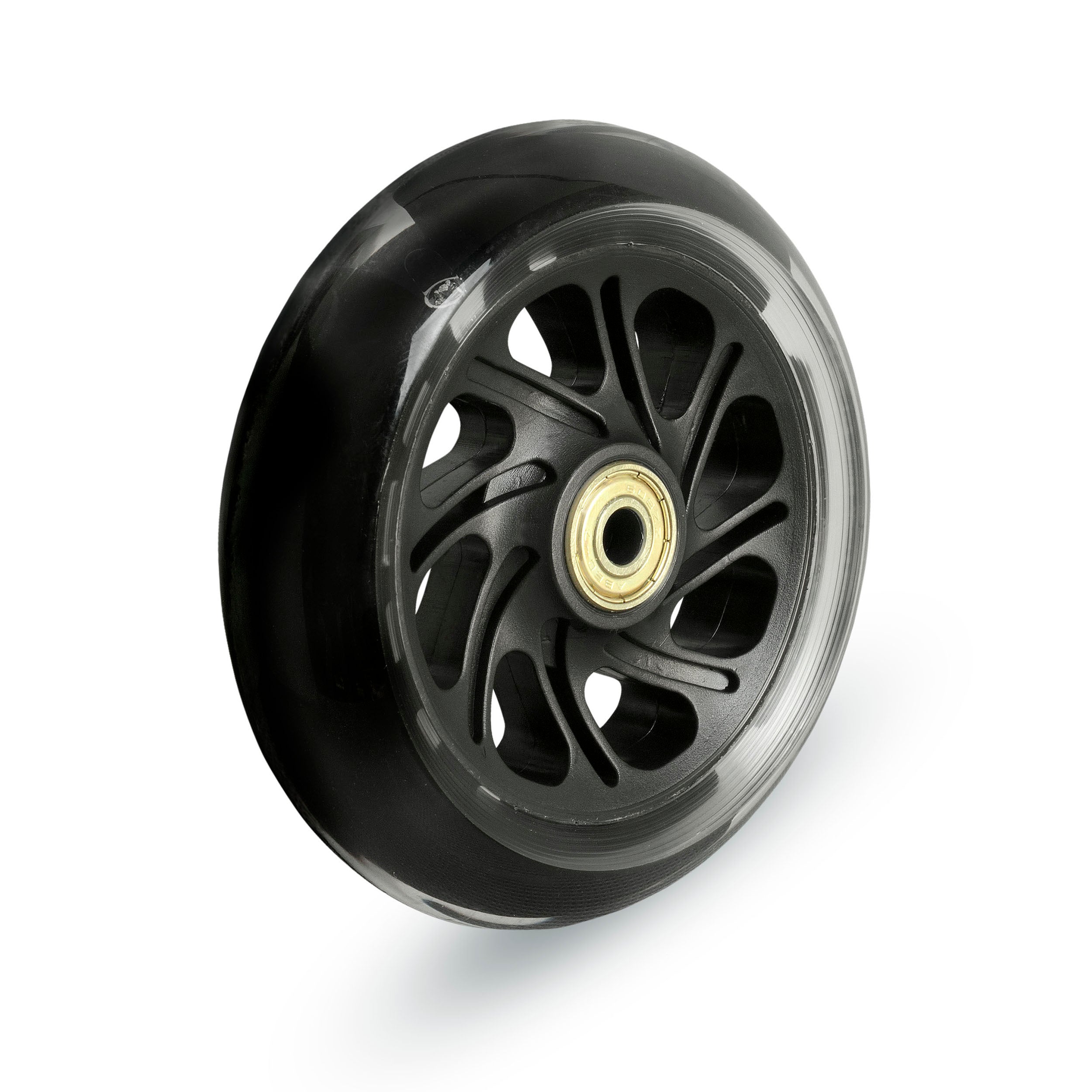 Replacement front light up wheel for a three-wheeled folding scooter