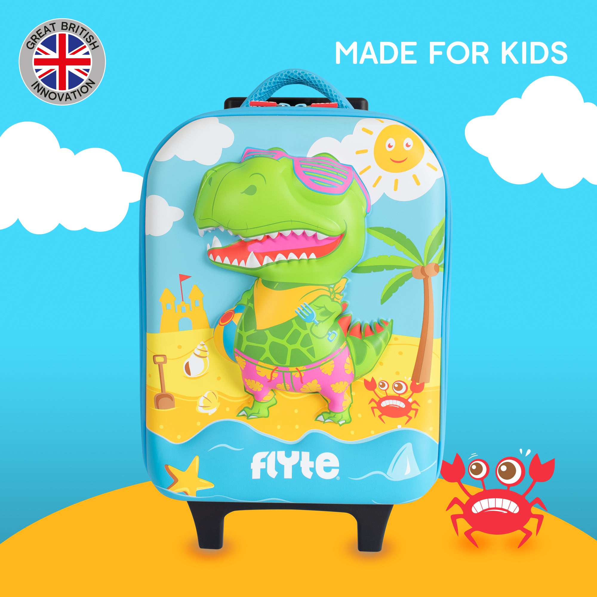 Flyte 2 Wheel 3D Hardtop Cabin Suitcase - Dinosaur