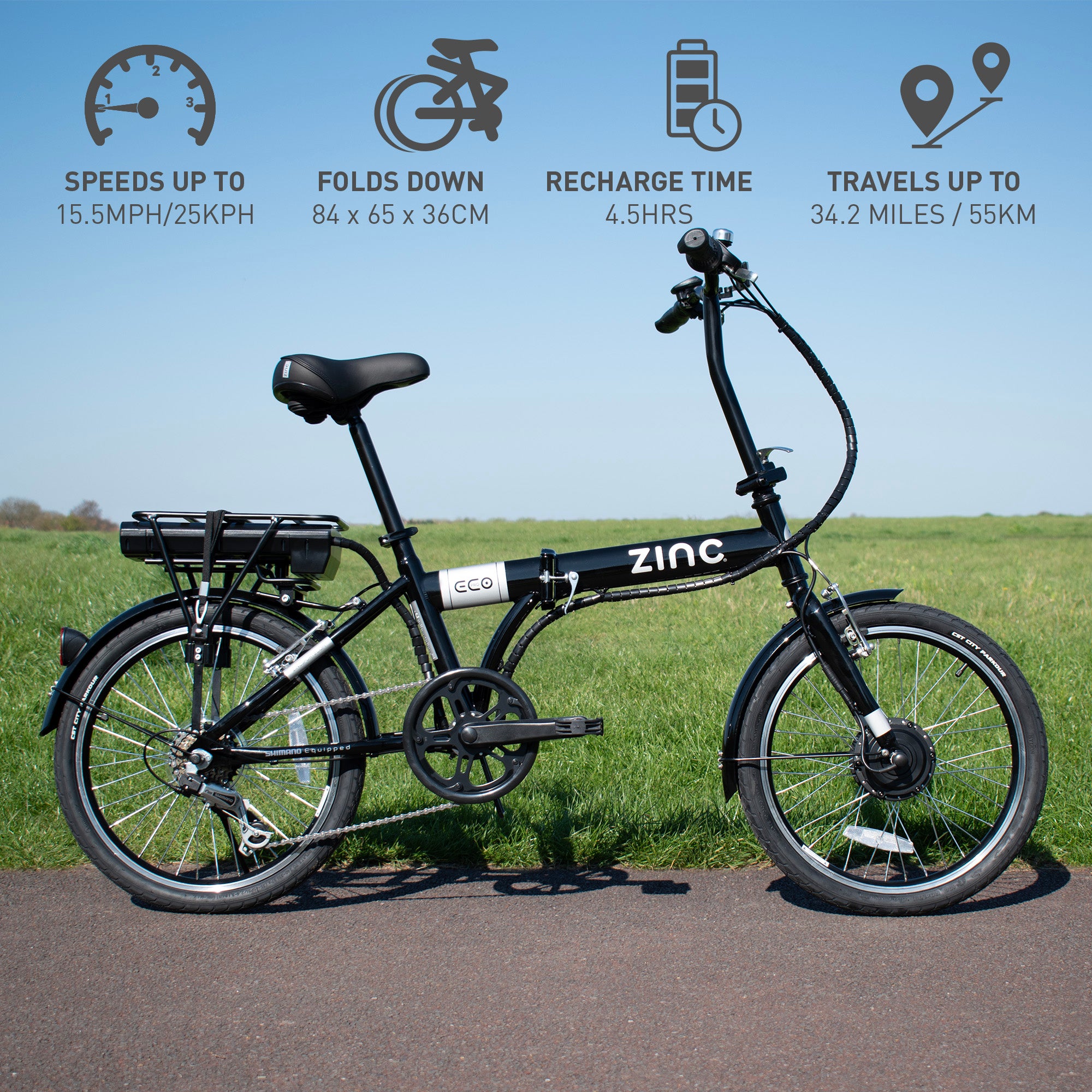 Eco Pro electric bike with steel frame, alloy rims, and front/rear mudguards for all-weather commuting