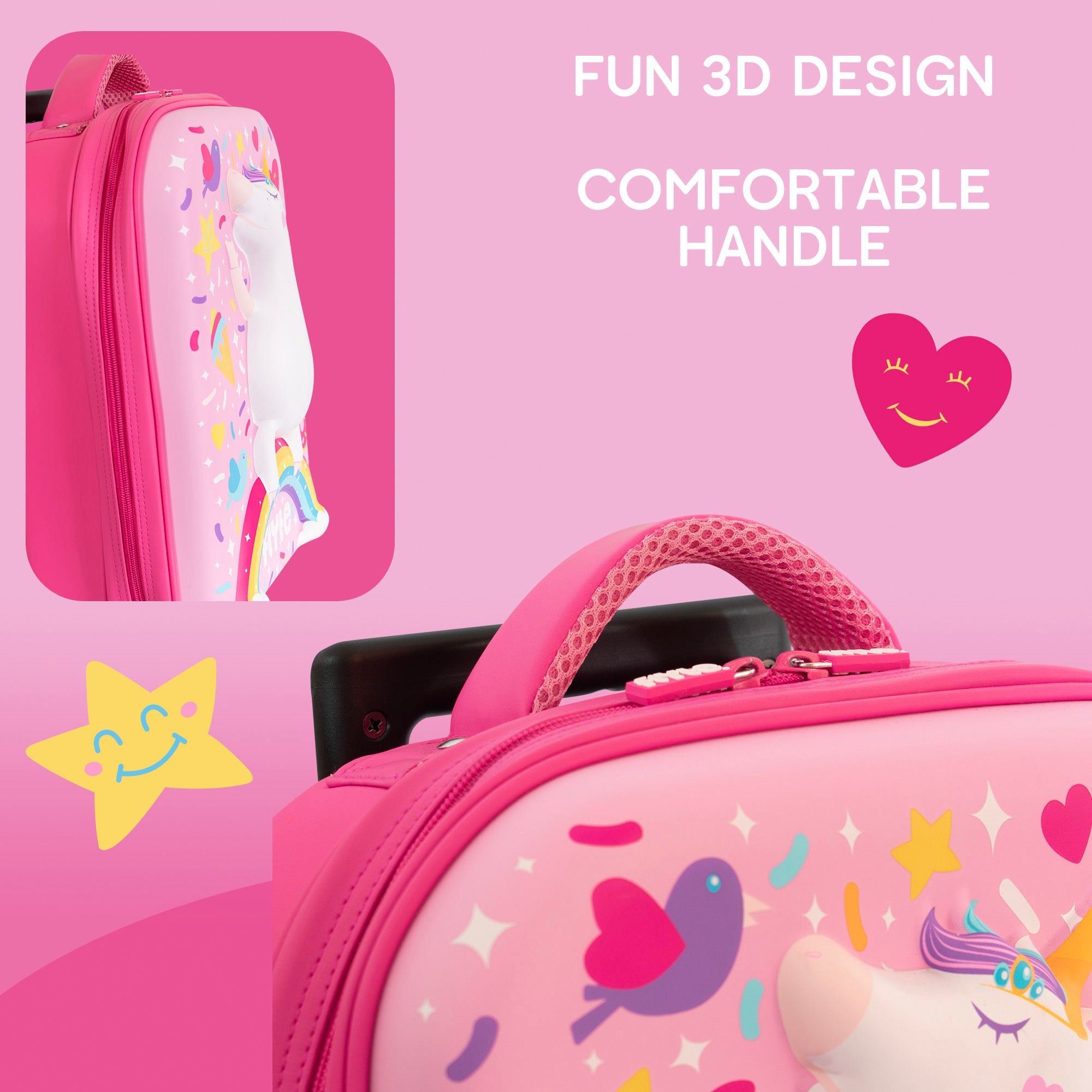 Flyte 2 Wheel 3D Hardtop Cabin Suitcase Unicorn