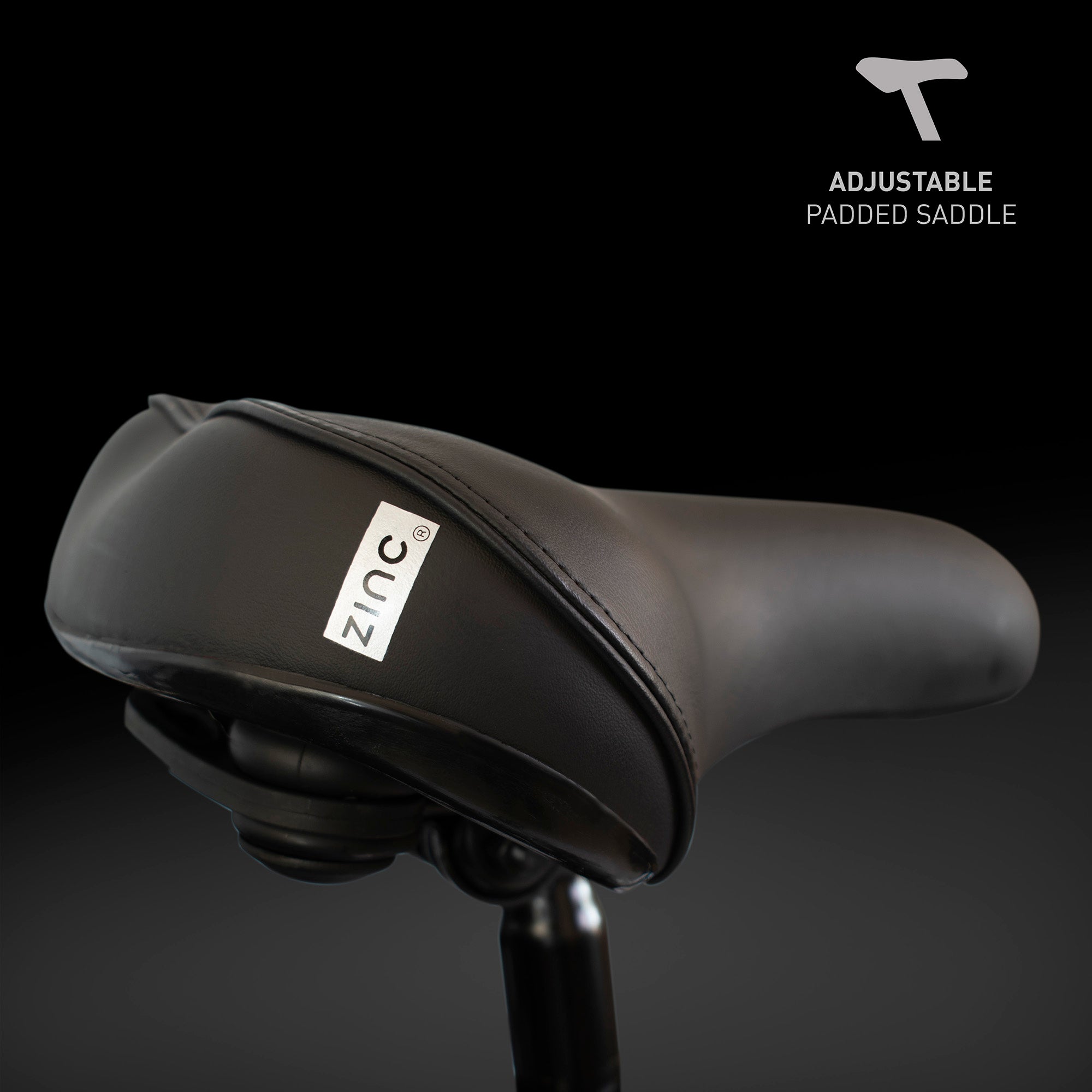 Zinc electric scooter with adjustable padded saddle for comfortable riding