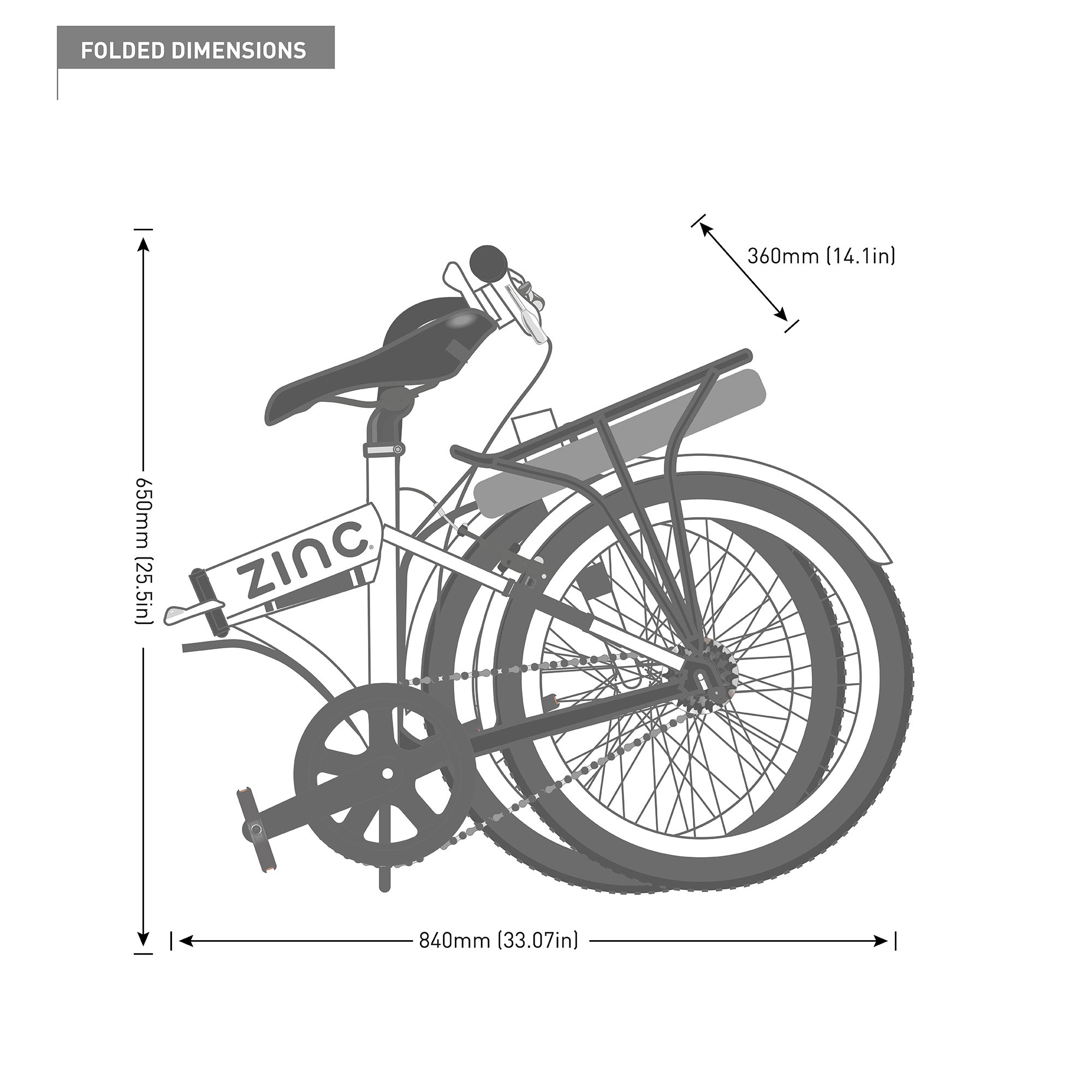 Zinc Folding Electric Eco Pro Bike 