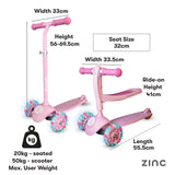 Zinc My First 3-in-1 Kids 3 Wheel Scooter Ride On