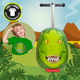 Flyte Midi 18 Inch Darwin the Dino Scooter Suitcase with Free T-Shirt