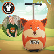 Flyte Midi 18 Inch Frazer the Fox Scooter Suitcase with Free T-Shirt