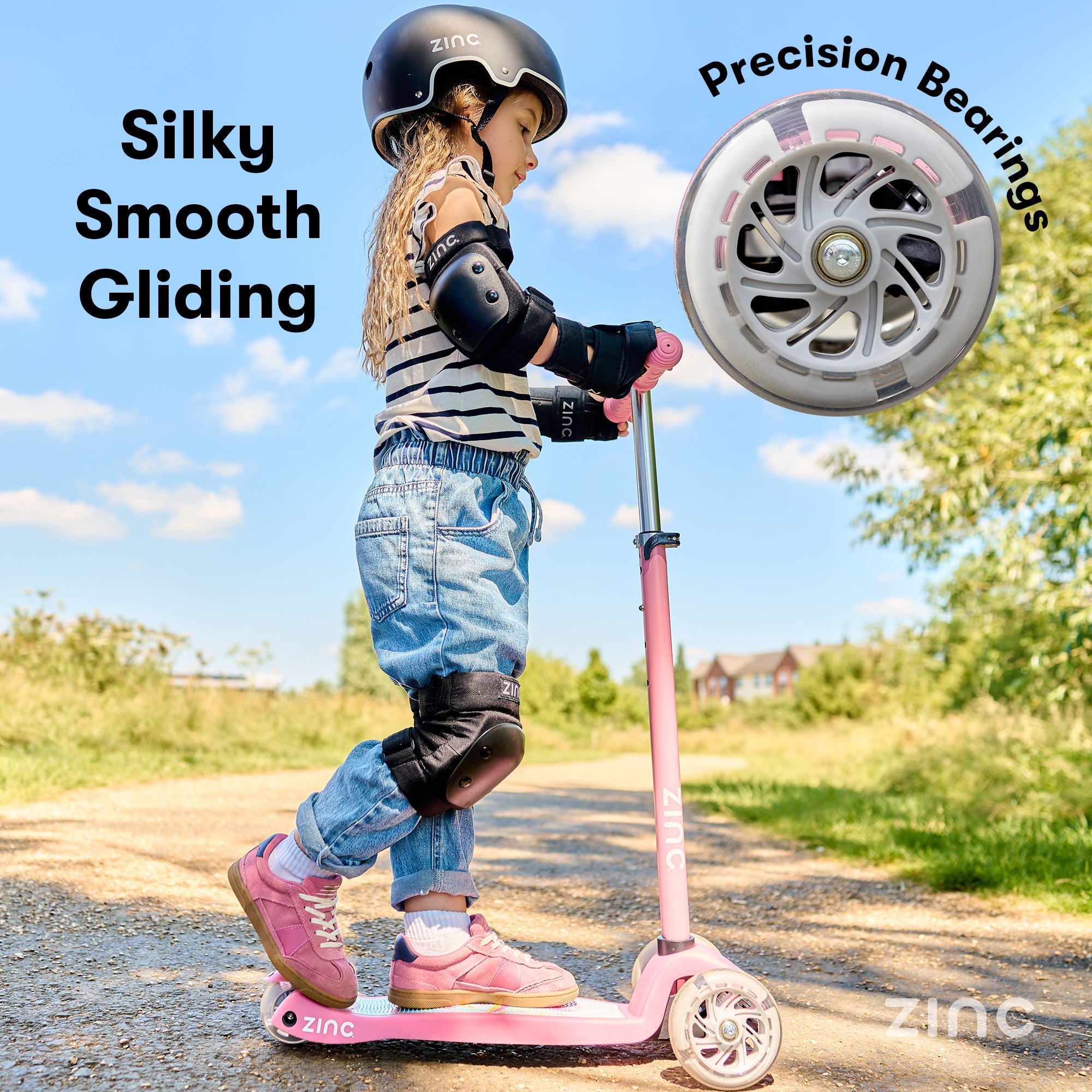 Zinc Superstar Non Folding Scooter with Light Up Deck and Light Up Wheels