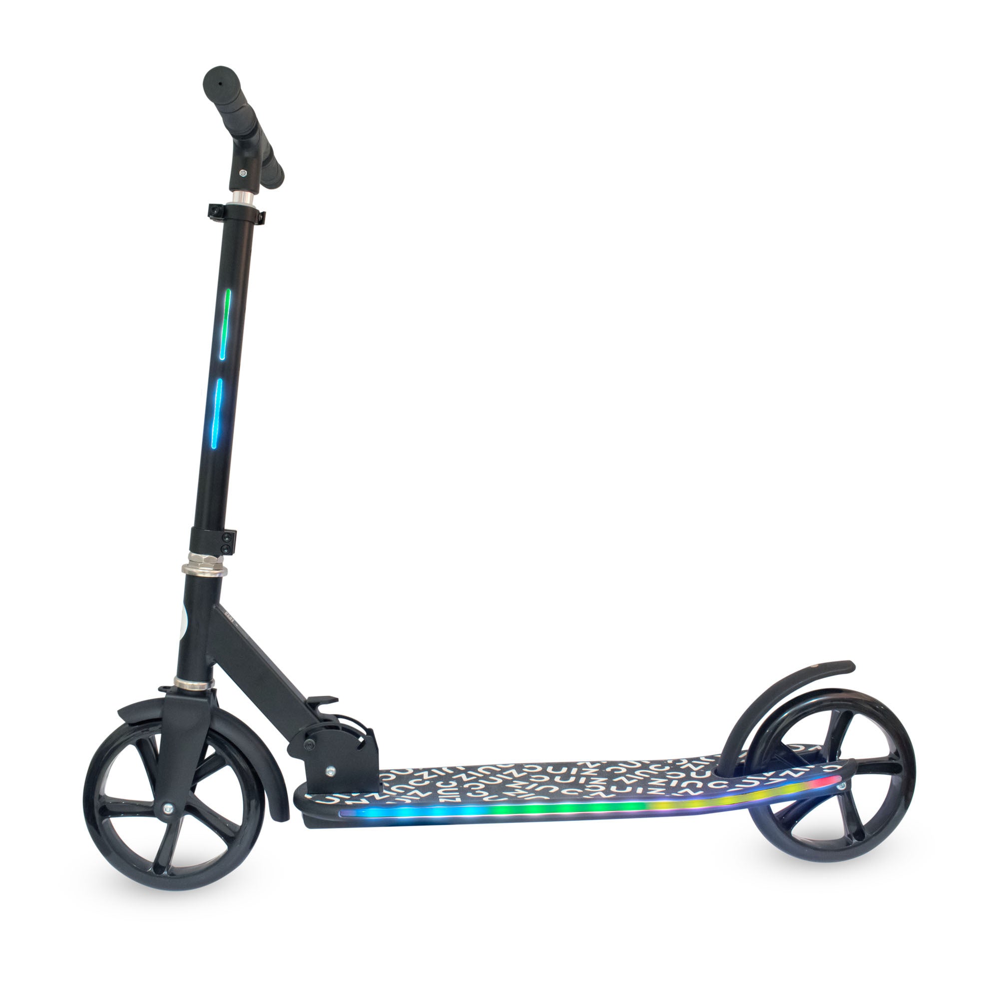 Zinc Brillz Light Up Big Wheeled Folding Scooter - Main Product View with LED Lights