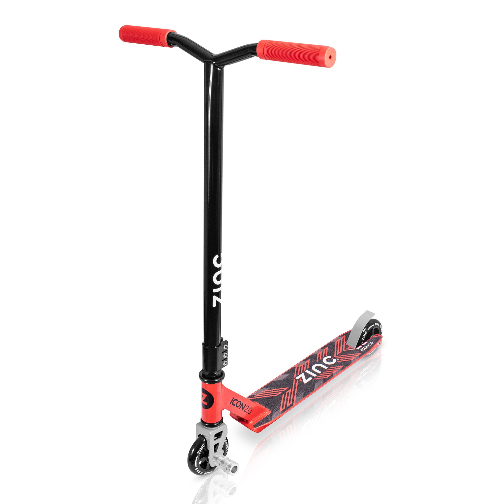 Zinc Icon 2.0 stunt scooter with seagull handlebars, triple clamp system and 100mm PU alloy core wheels