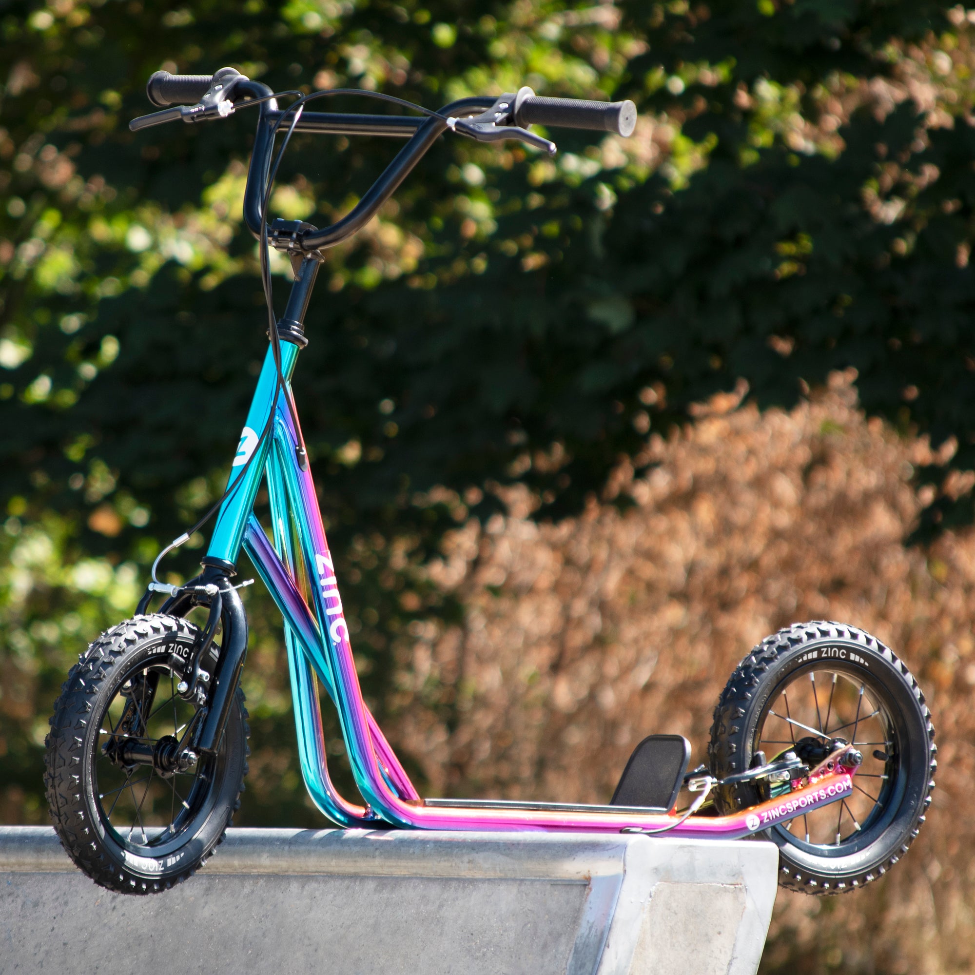 Zinc 12 Inch BMX Scooter Neochrome Multi-colour at Skate Park - Action Sports Lifestyle