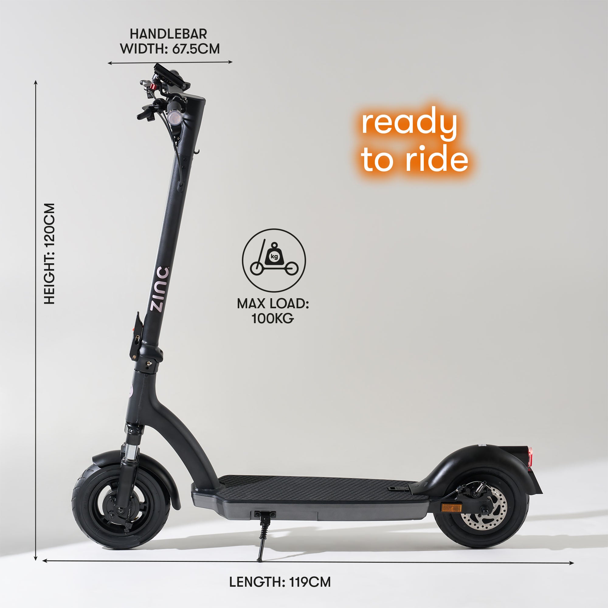 Adult electric scooter featuring 500W motor, 25km/h speed, and front-fork suspension for comfortable rides