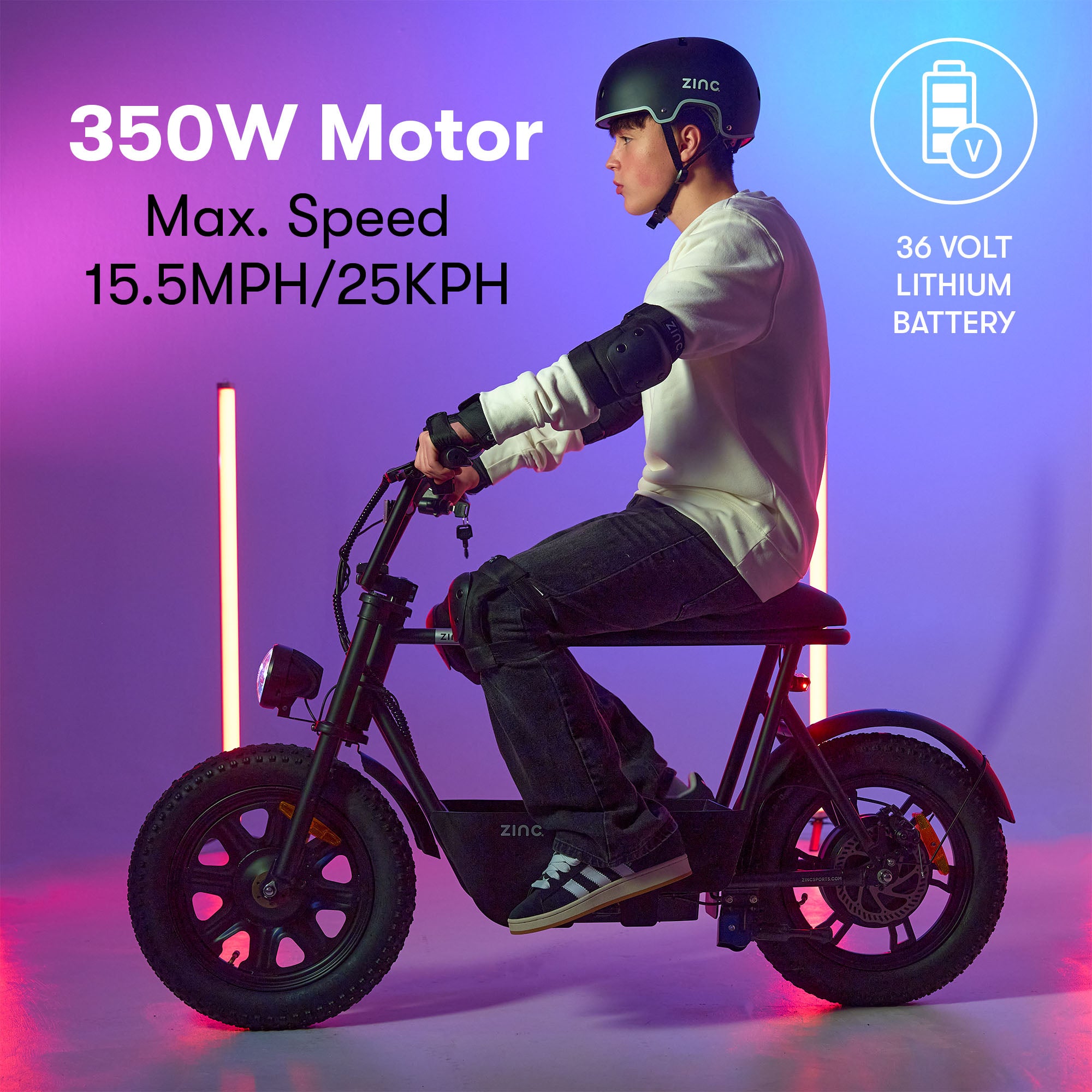 Electric seated scooter with 350W Motor and 15.5MPH Max Speed