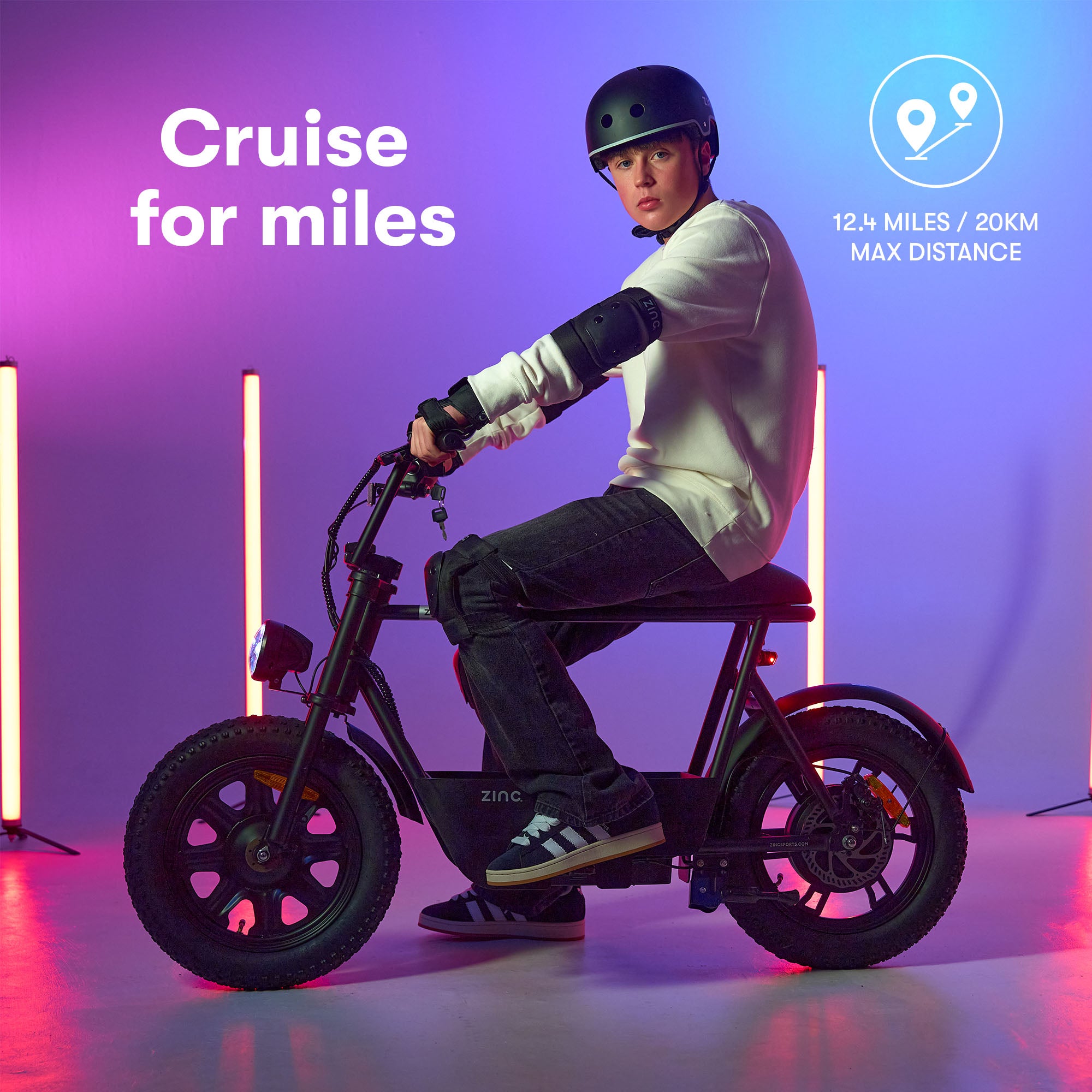 Electric seated scooter featuring 350W motor, 36V battery, and 13-mile range with LED headlight and taillight