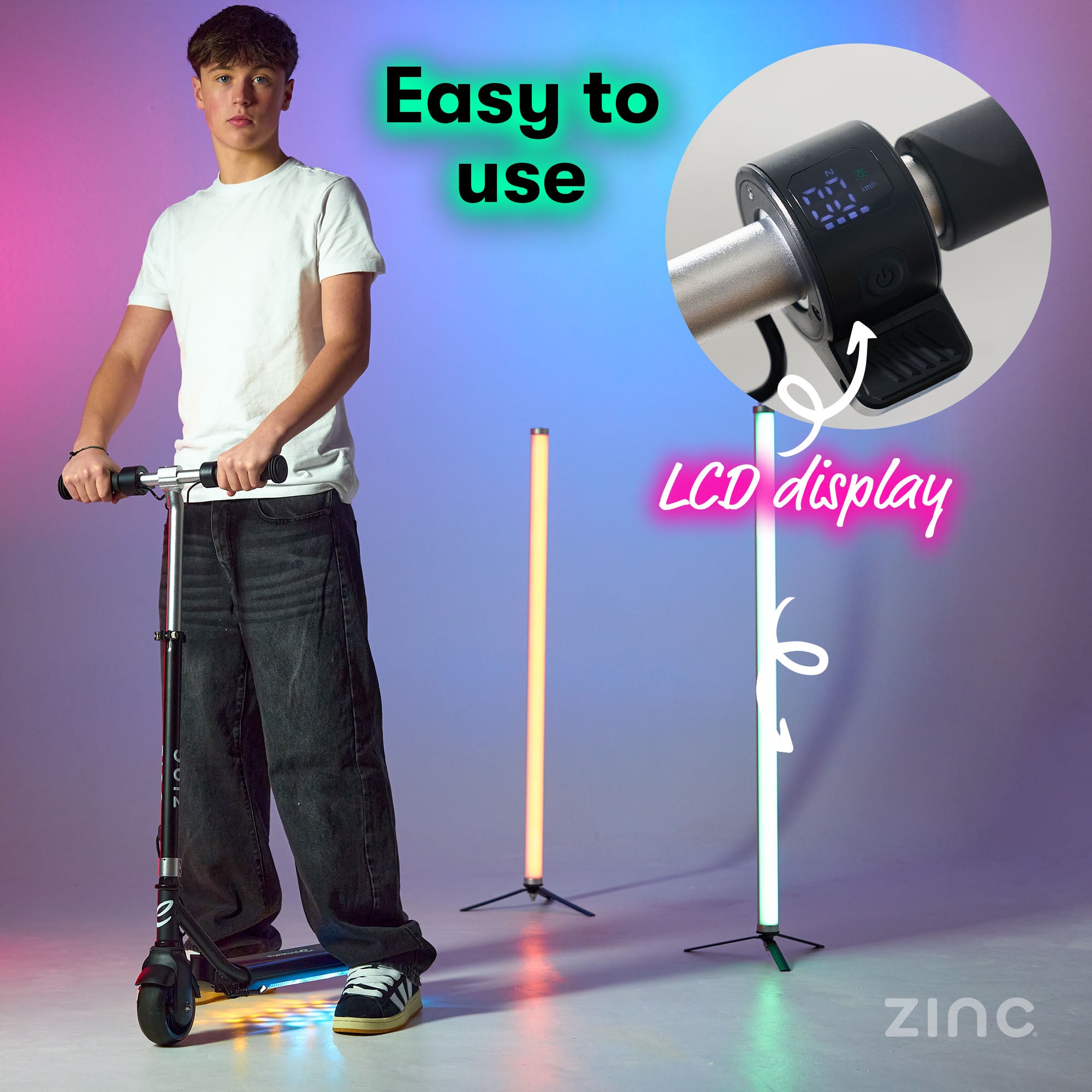 Kids electric scooter with 21.6V 2.6Ah battery, 150W motor and impressive 5-mile range on single charge