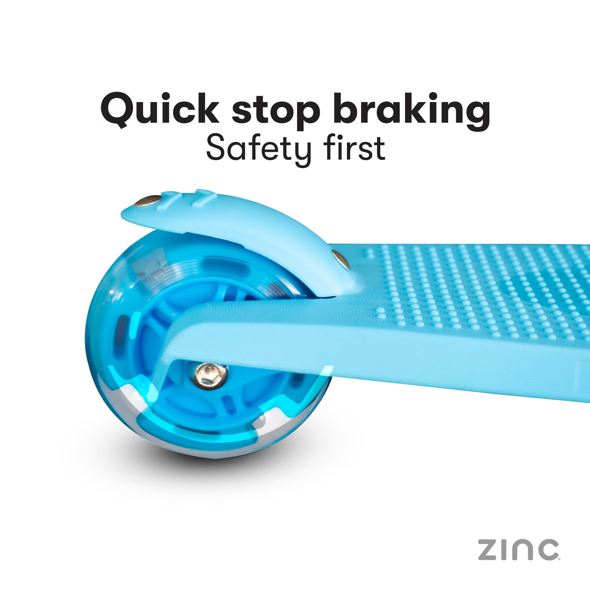 Zinc My First 3-in-1 Kids Scooter brake mechanism close-up showing safety braking system detail
