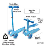 Zinc My First 3-in-1 Kids 3 Wheel Scooter Ride On