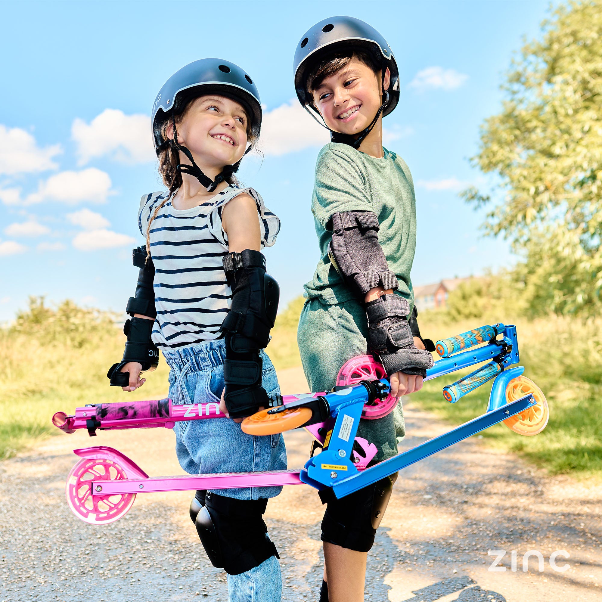 lightweight folding scooter with all safety features and light up wheel technology