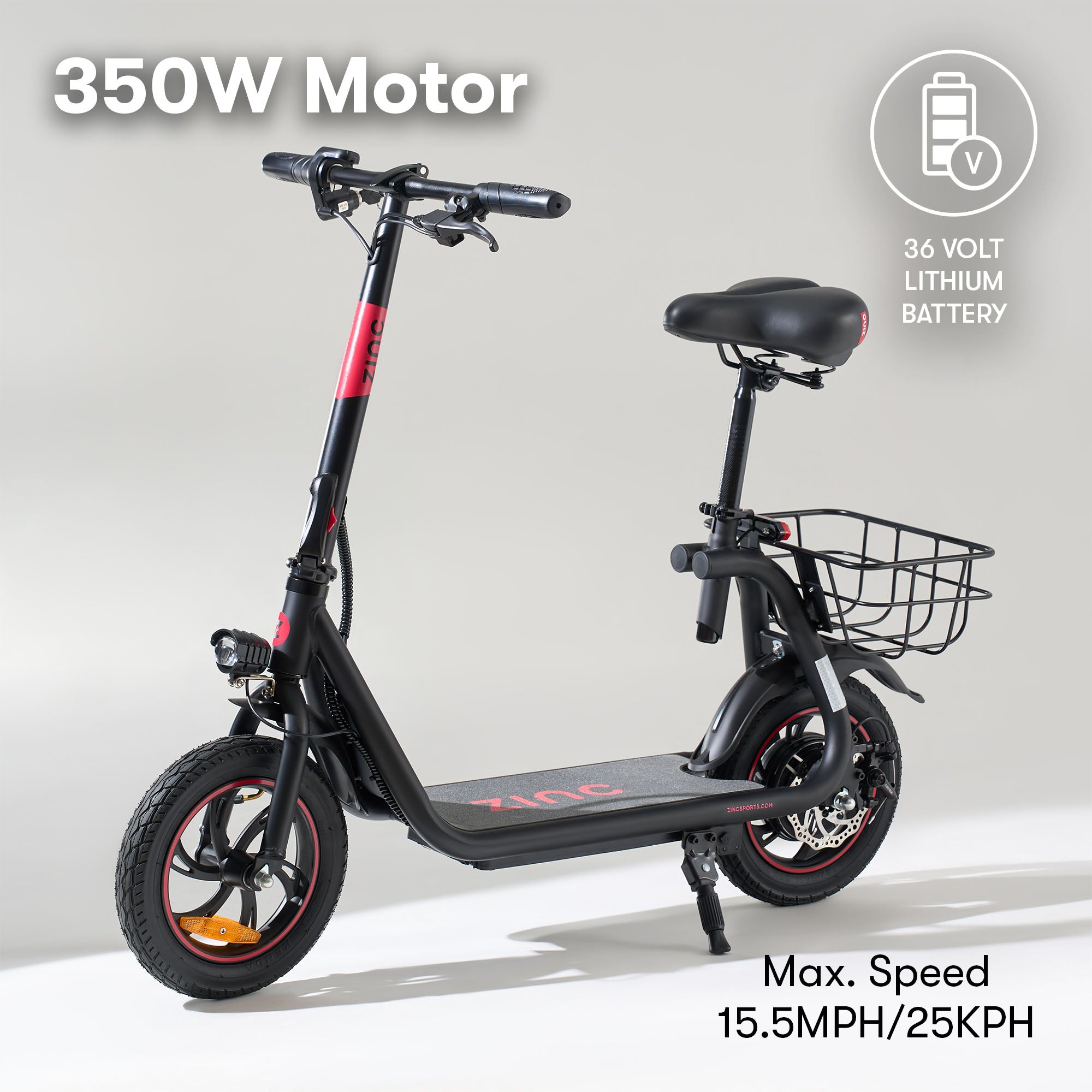 Zinc Liberty 350W Seated Electric Scooter