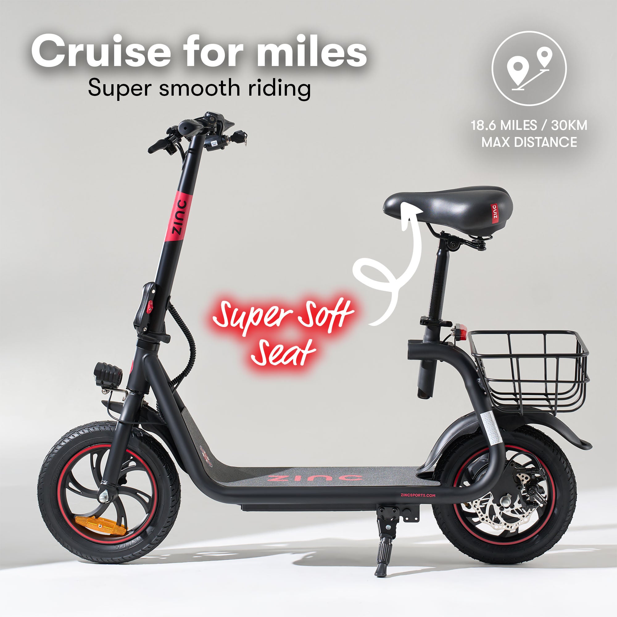 Zinc Liberty 350W Seated Electric Scooter