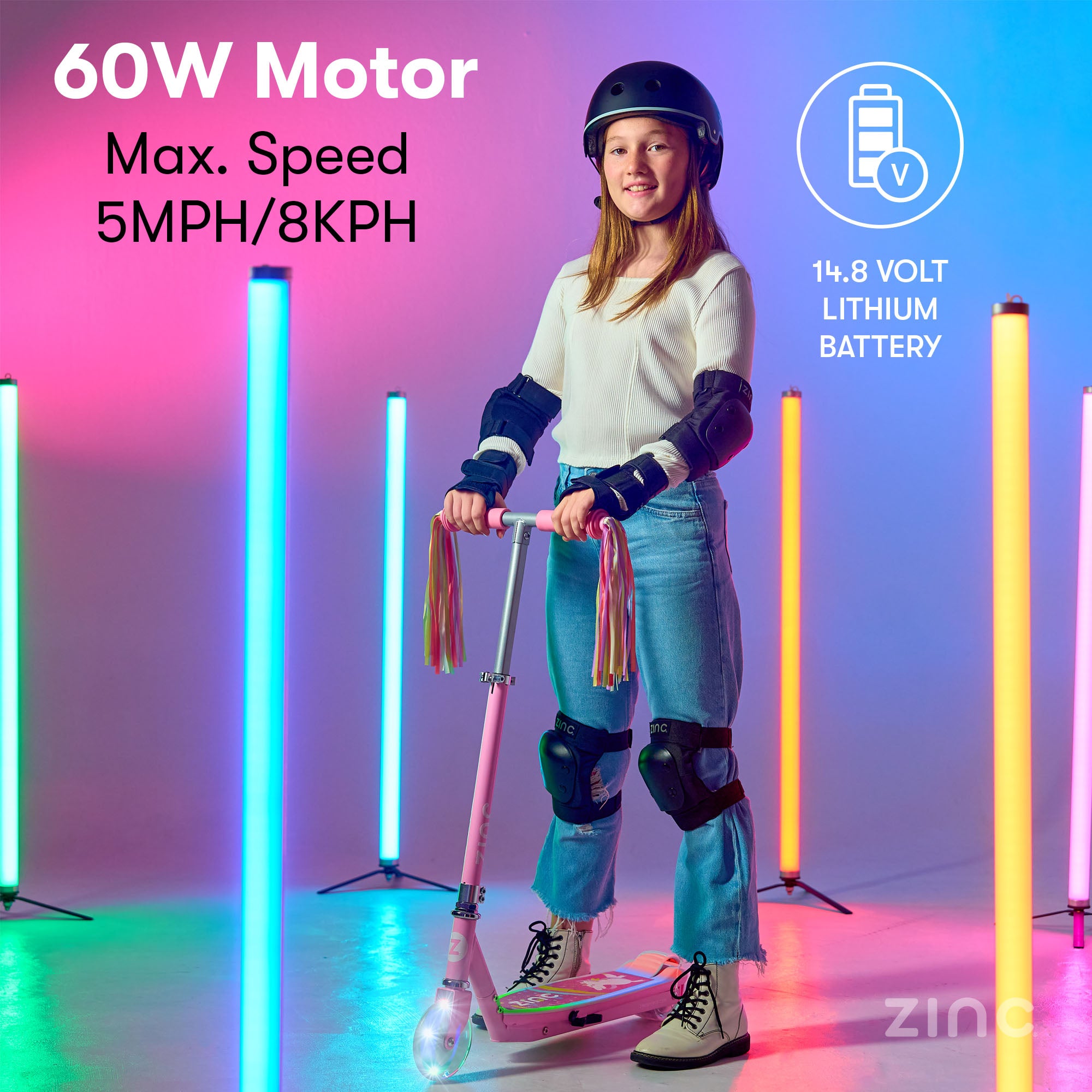 Unicorn-themed electric scooter for kids with 5MPH max speed