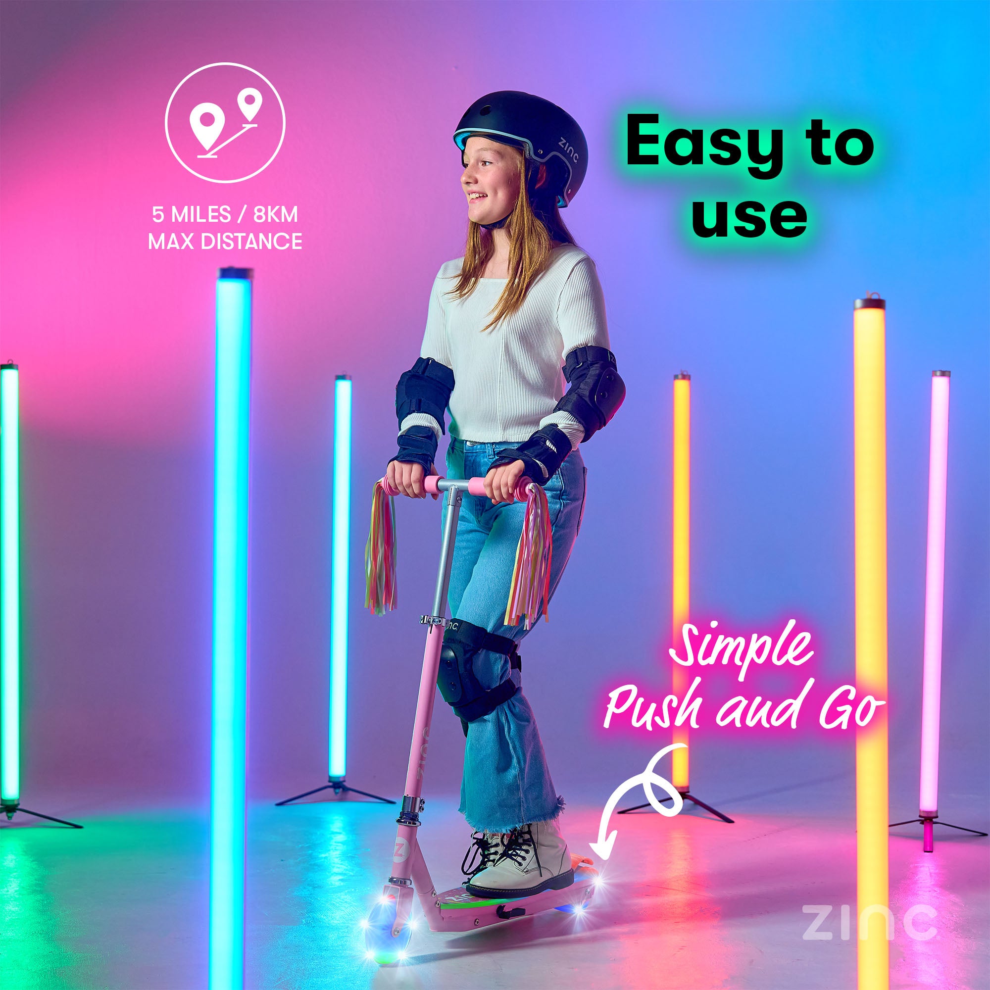 Unicorn-themed electric scooter for kids featuring enchanting design with simple push and go design