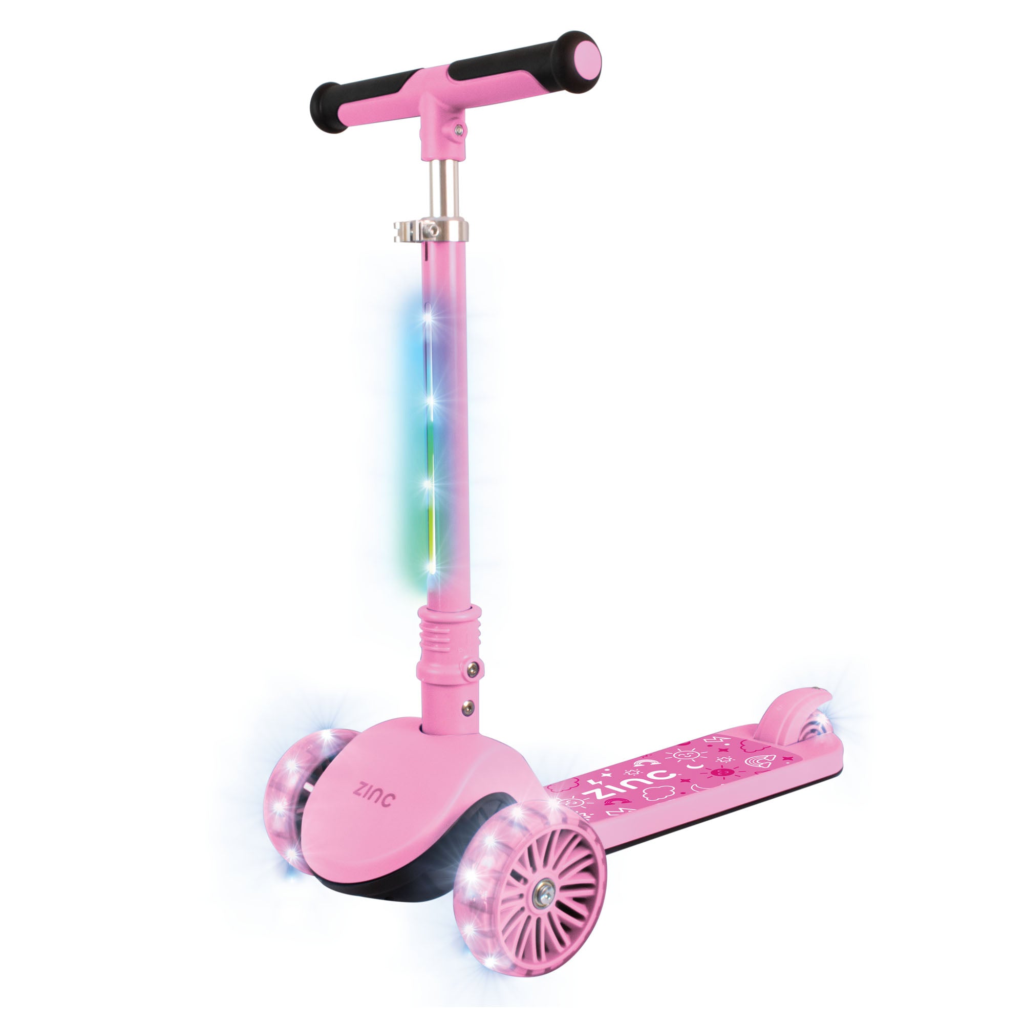 Zinc T-Motion Shine scooter n pink with LED feature