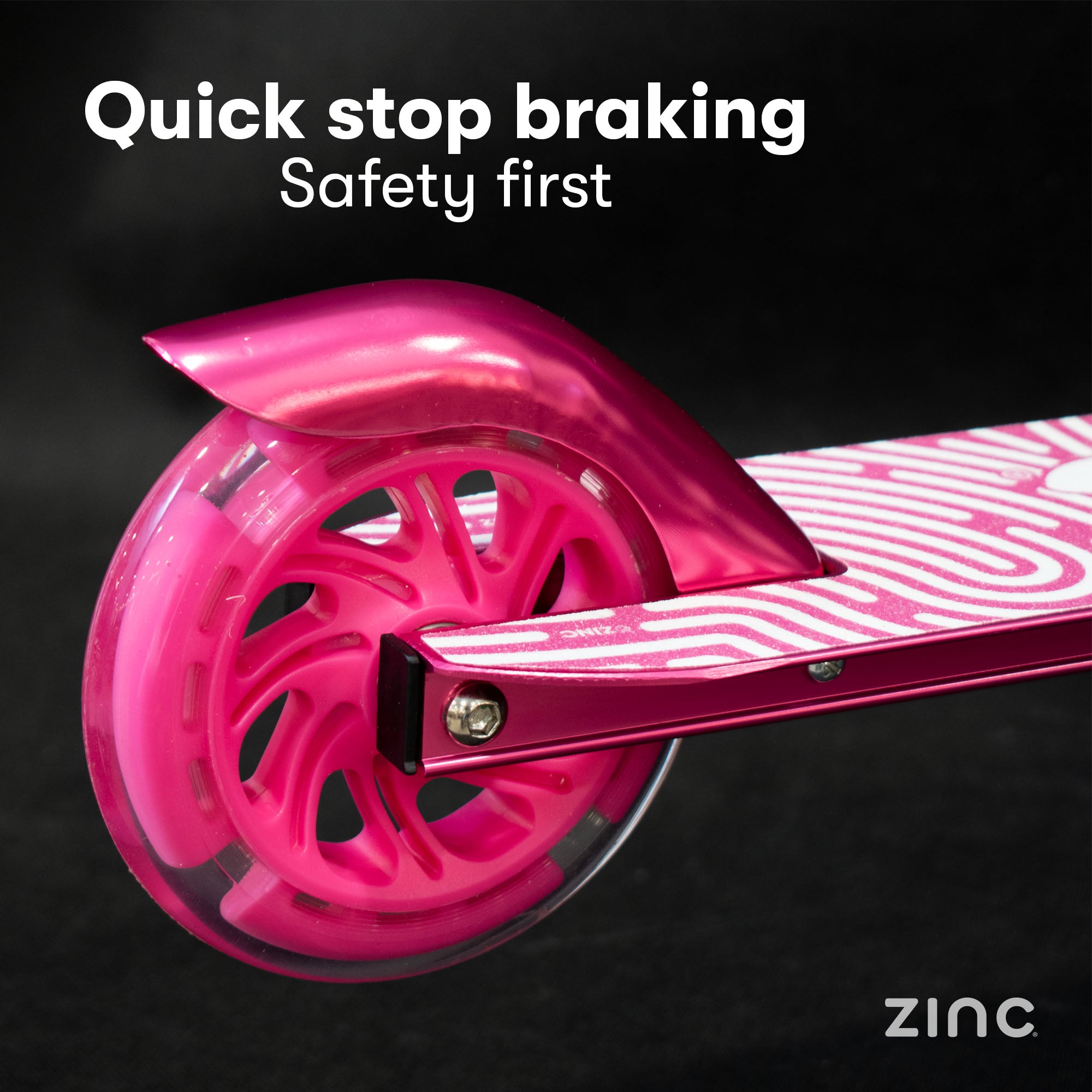 Strong rear footbrake on folding scooter ensuring safe stops and reliable braking control