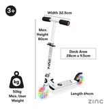 Zinc Rider Folding Scooter with Light Up Wheels