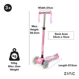 Zinc Superstar Non Folding Scooter with Light Up Deck and Light Up Wheels