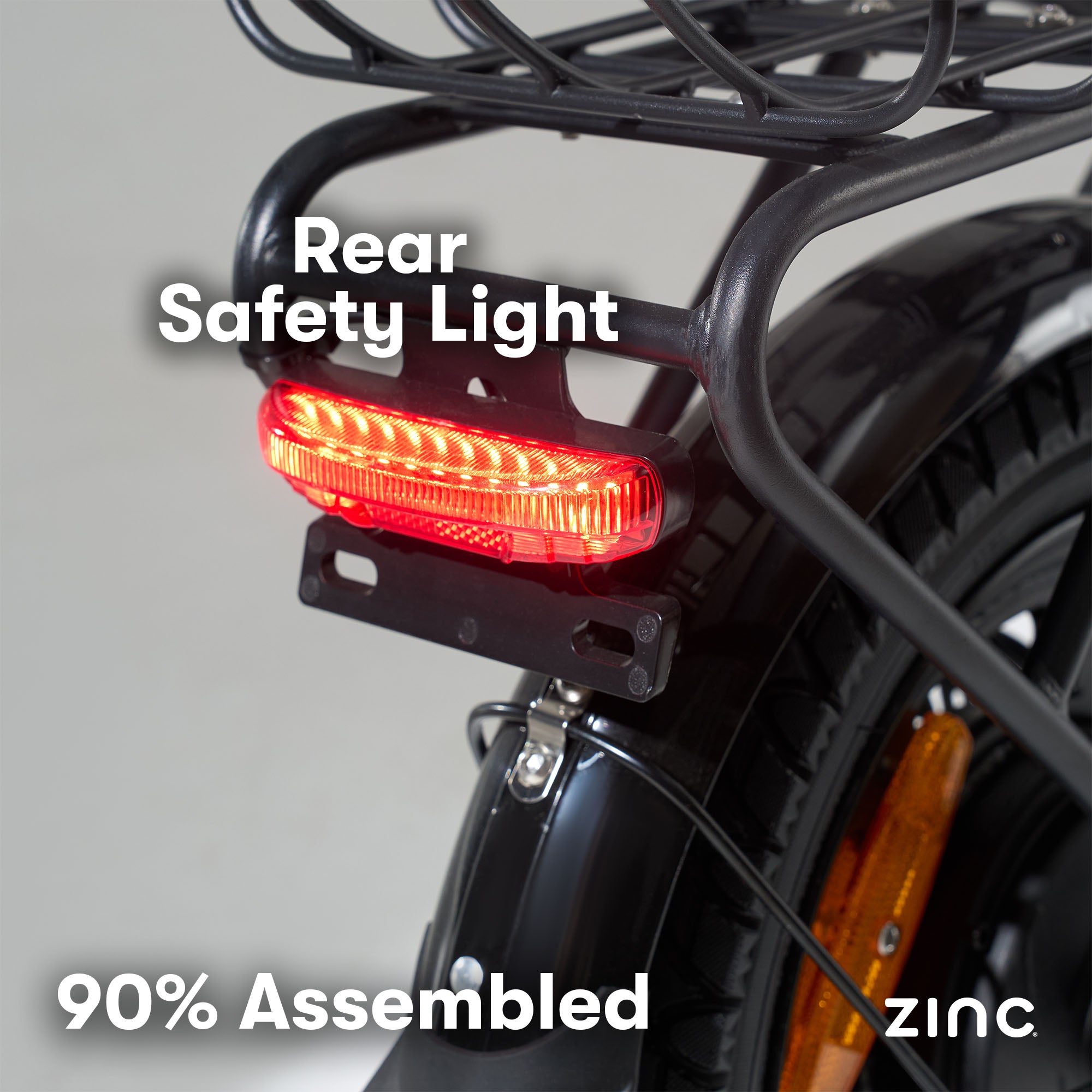 Formula E Venture electric seated scooter removable rear safety light, comes 90% pre-assembled for easy setup