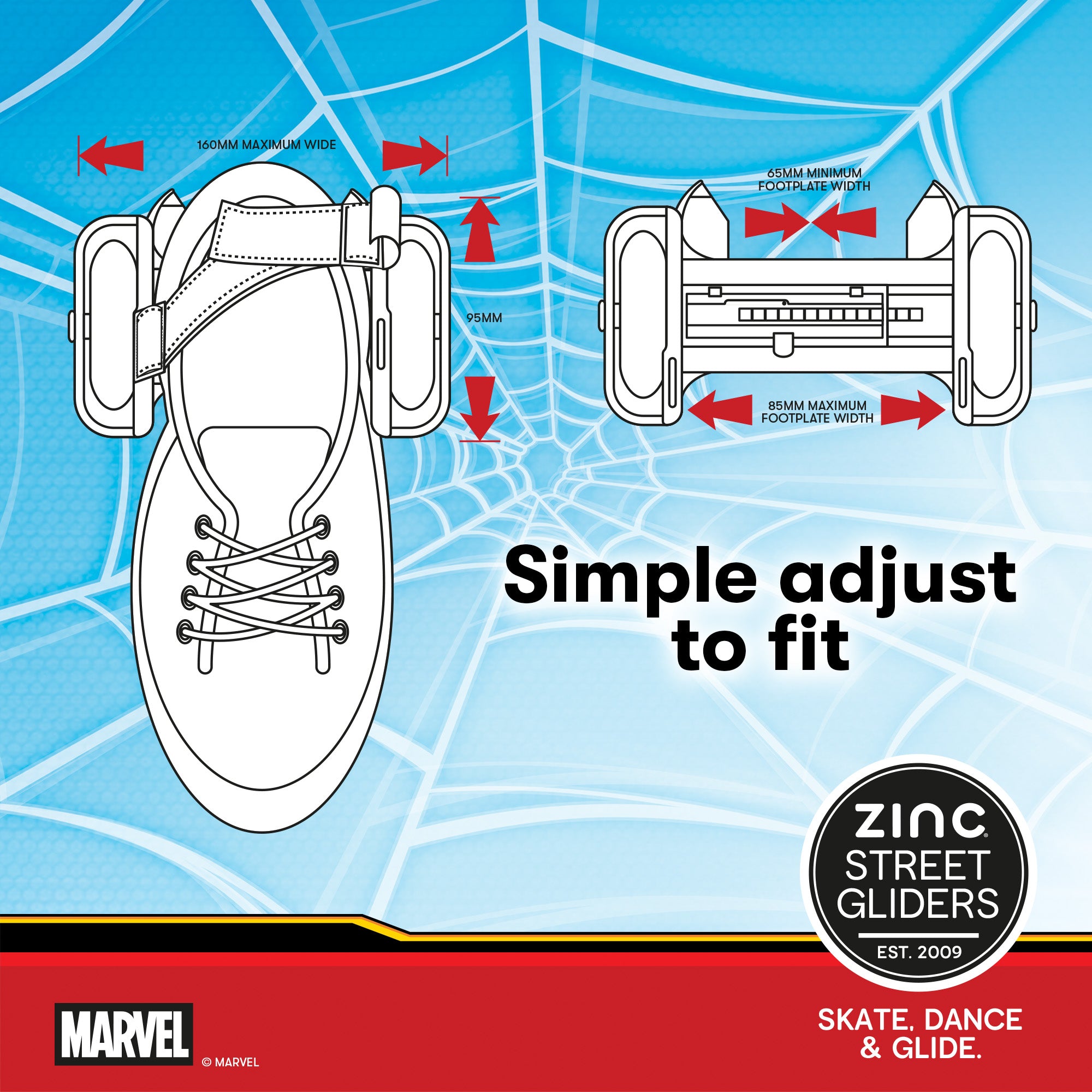 Zinc Marvel Spiderman Street Gliders