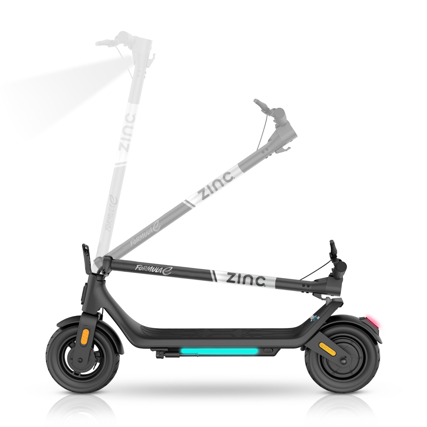 Folding electric scooter with cruise control, one-click folding mechanism, and rear drum brake system