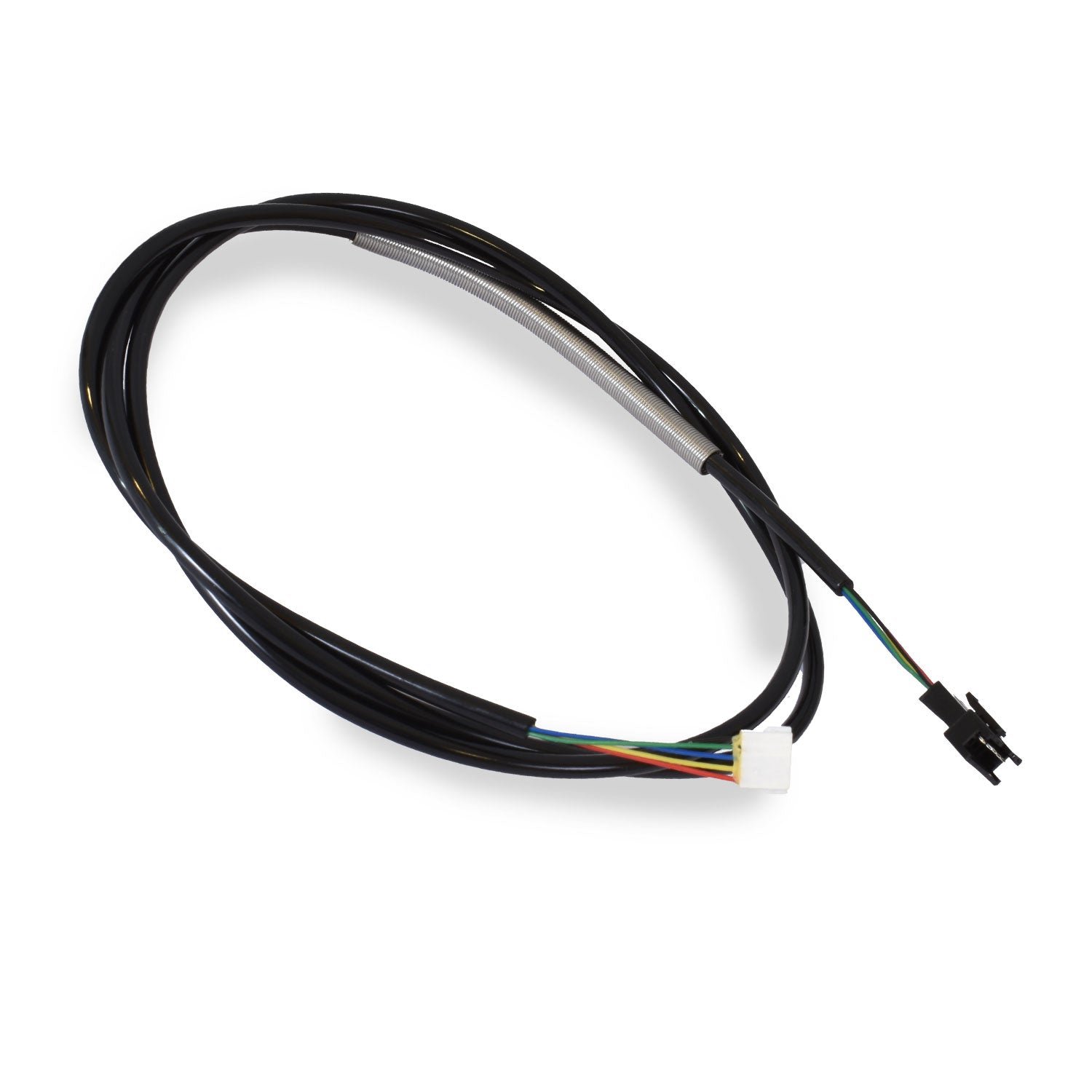 A black communication connection cable for a zinc eco electric scooter, featuring a connector at one end and a socket at the other.