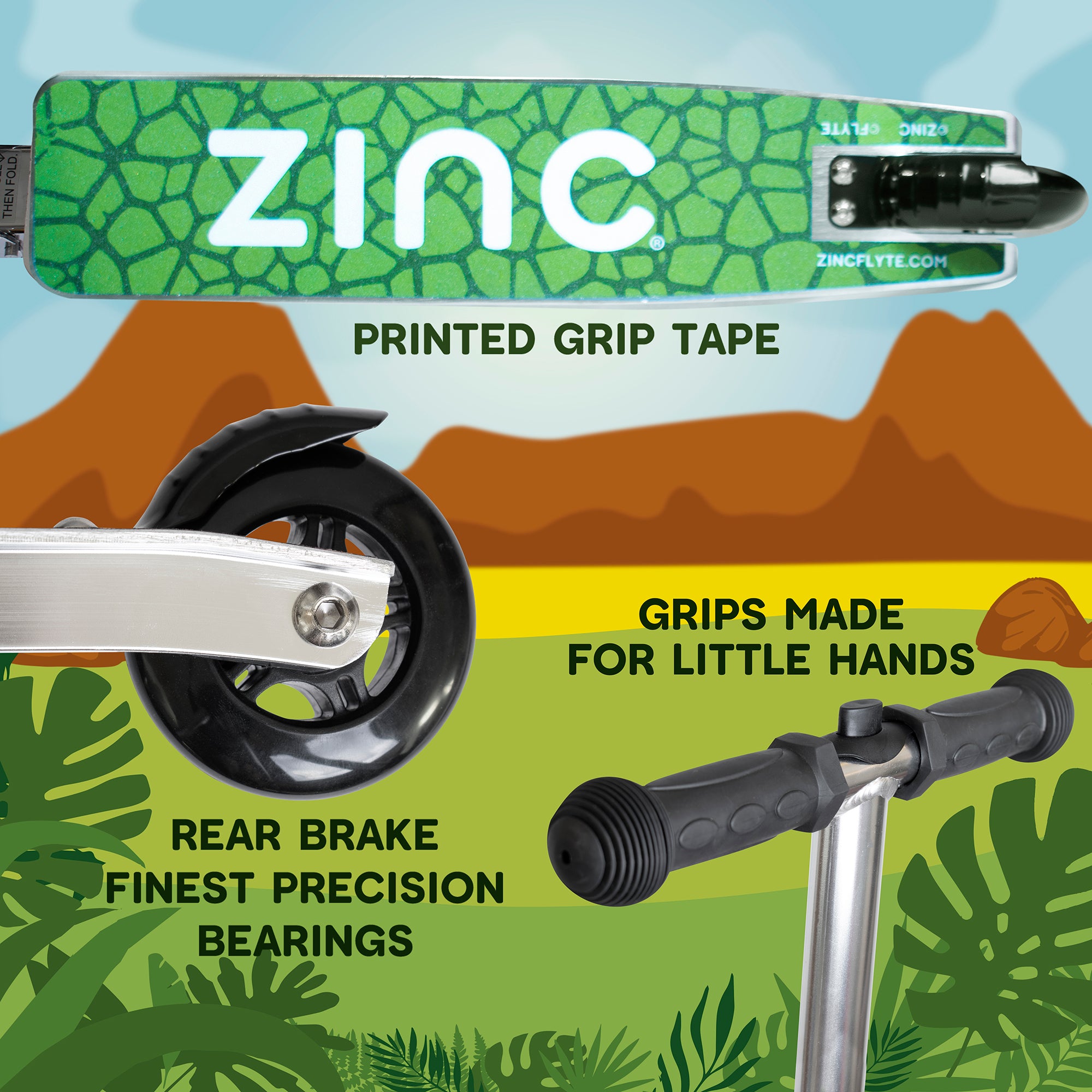 Flyte Darwin Dino scooter suitcase safety lock mechanism and secure travel features for child protection