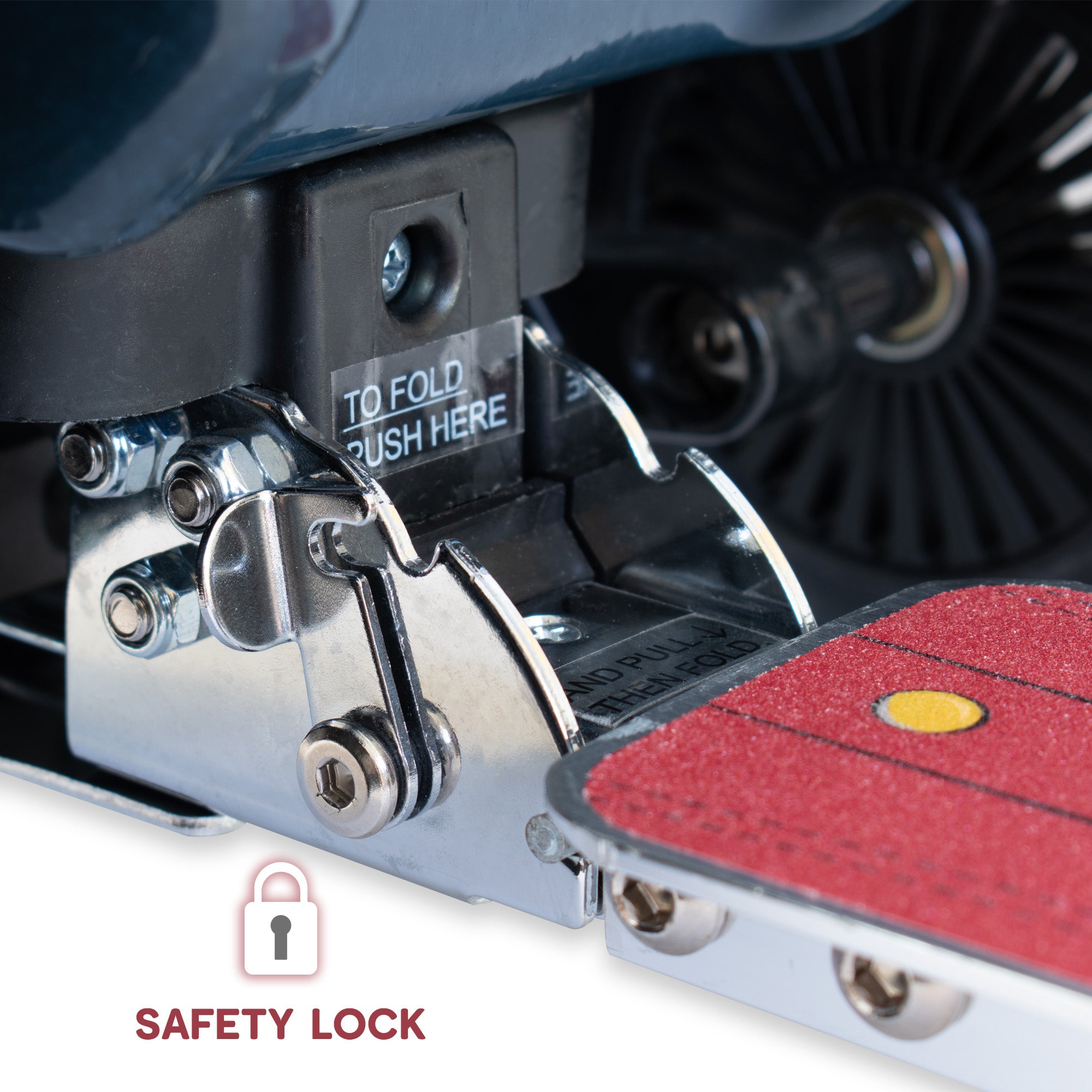 Flyte Perry Penguin scooter suitcase safety lock mechanism for secure travel and child protection