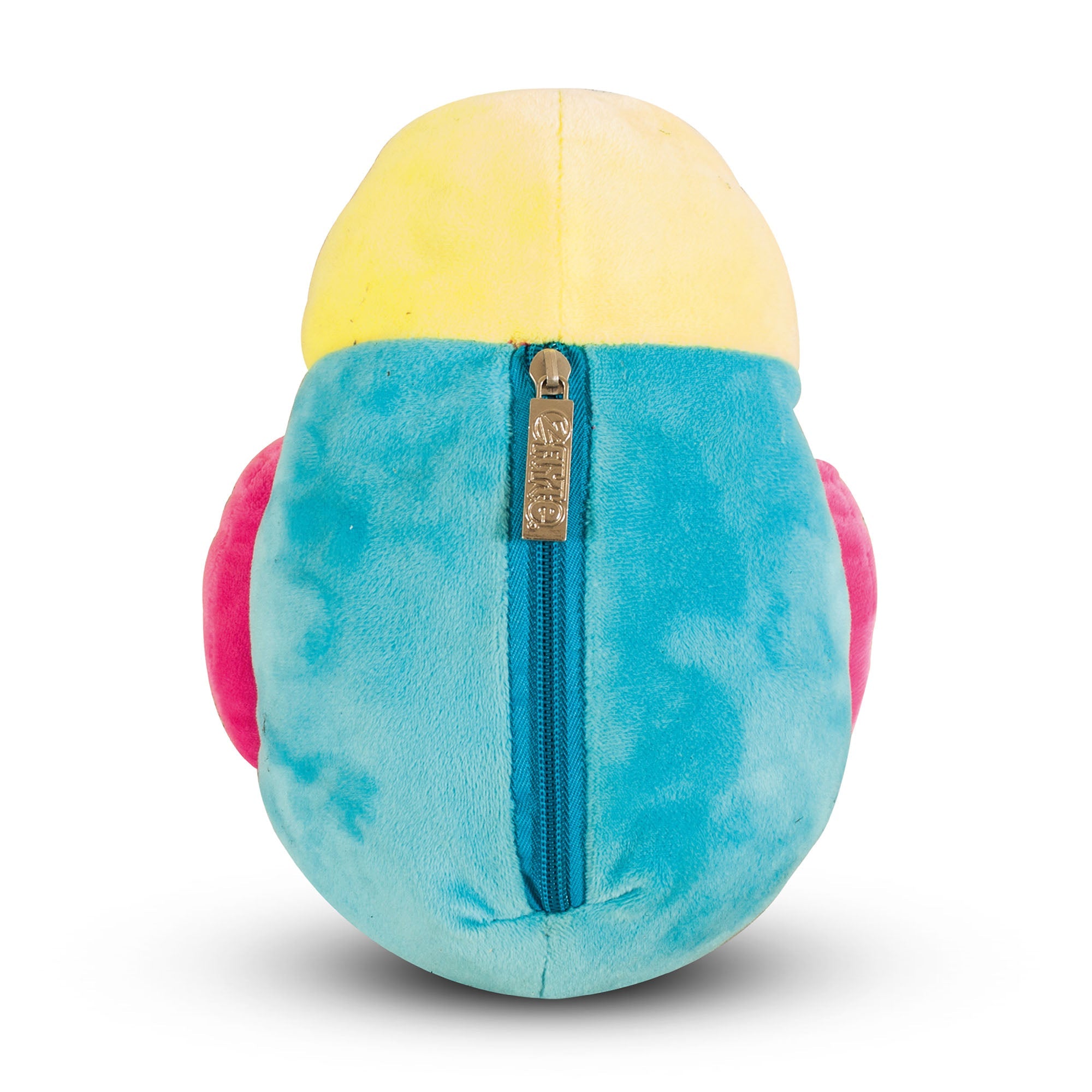 Zinc Flyte Backpack Olivia the Owl close up of plush put away with premium zip