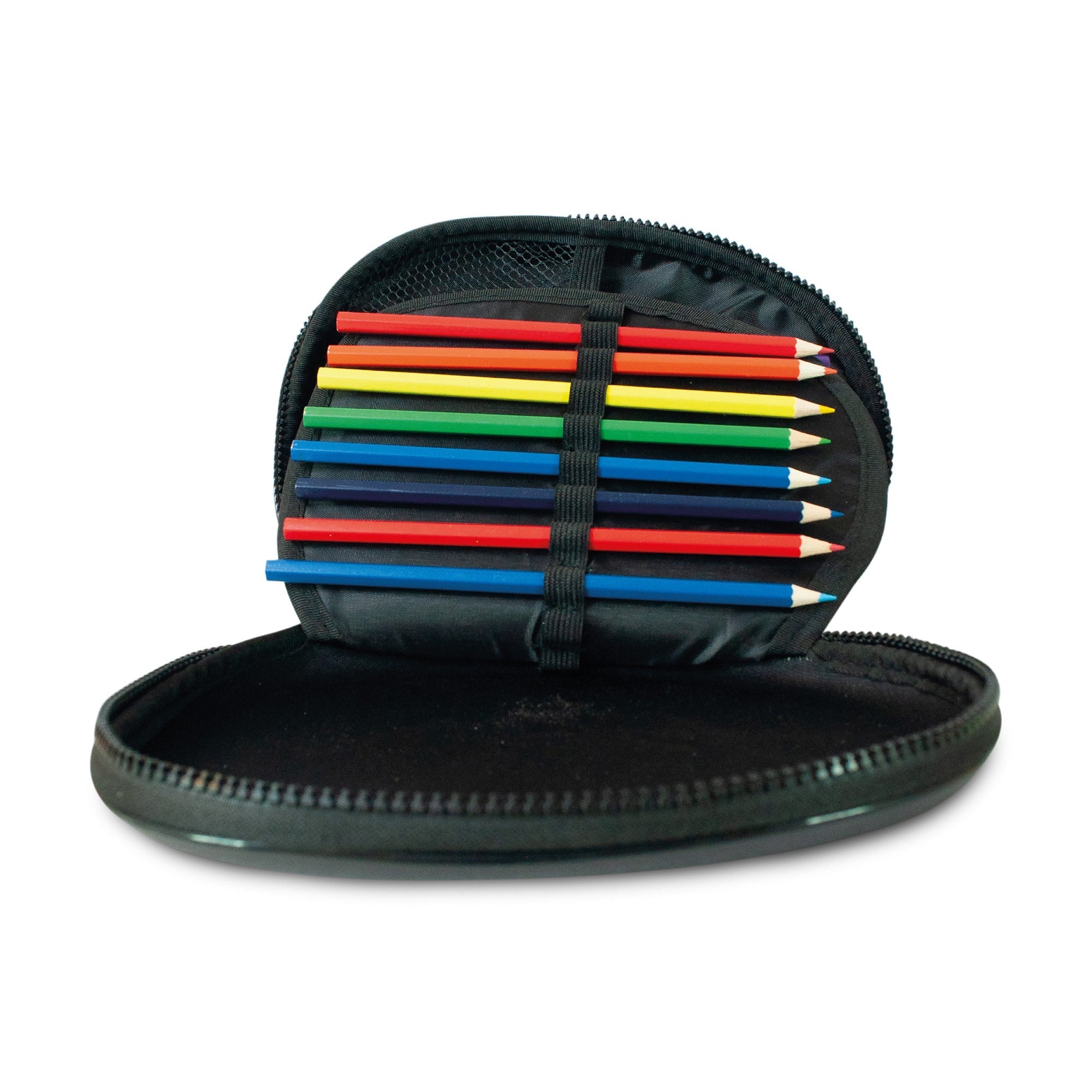 Zinc Flyte Pencil Case Polly the Panda open view showing layered interior with room for storage