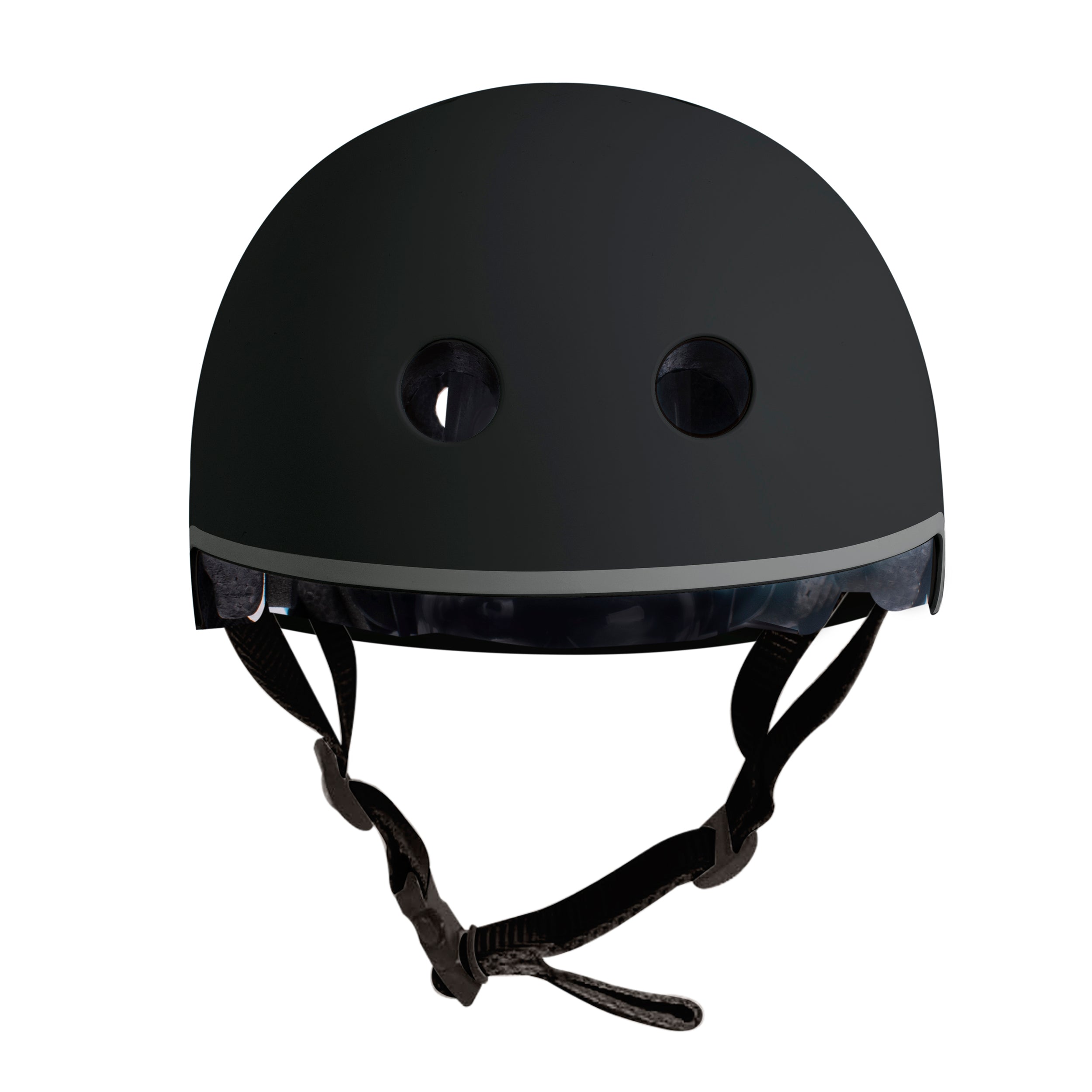 Front angle view of black Zinc helmet showing safety features and ventilation design