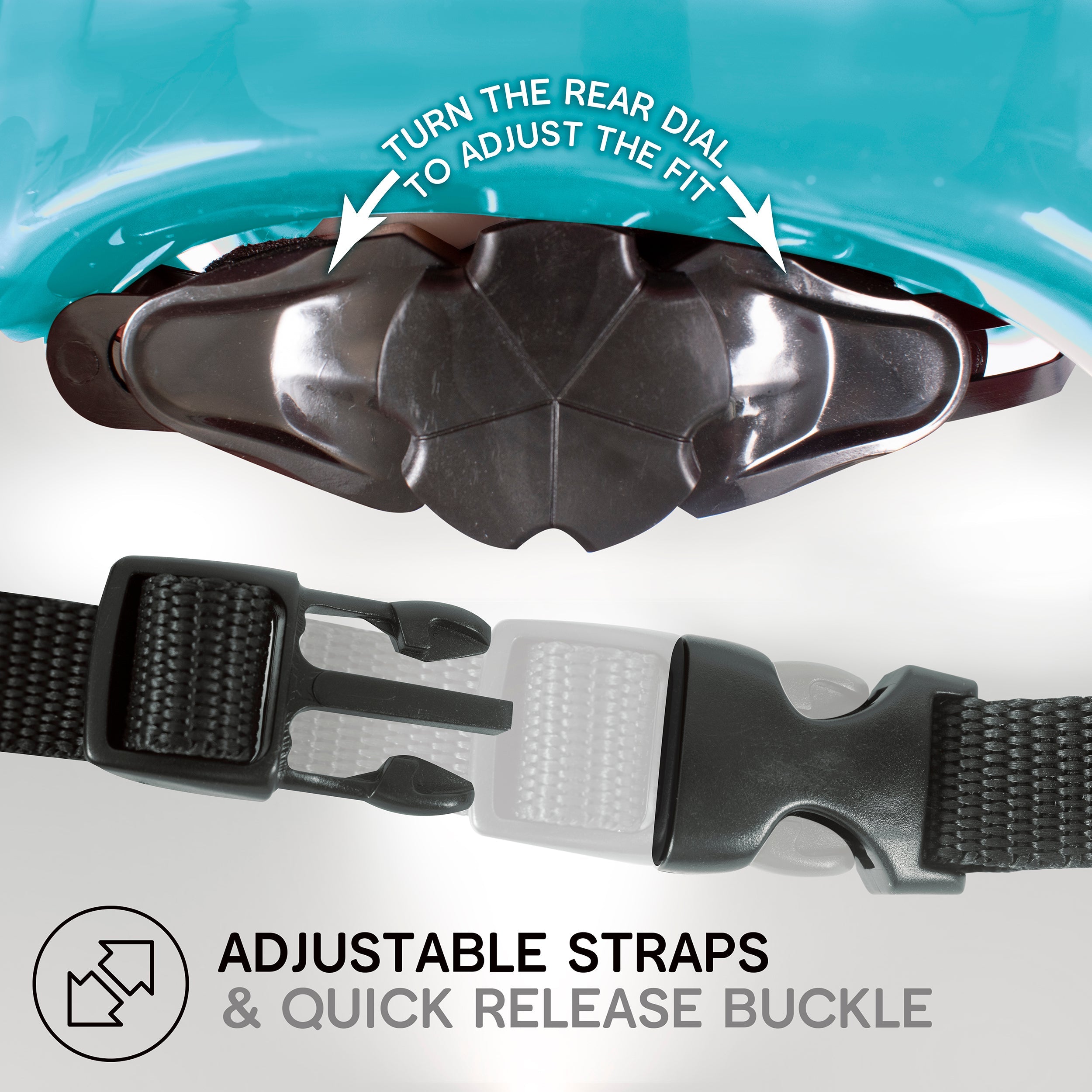 Zinc children's blue bike helmet angle view highlighting safety features and bold visibility design