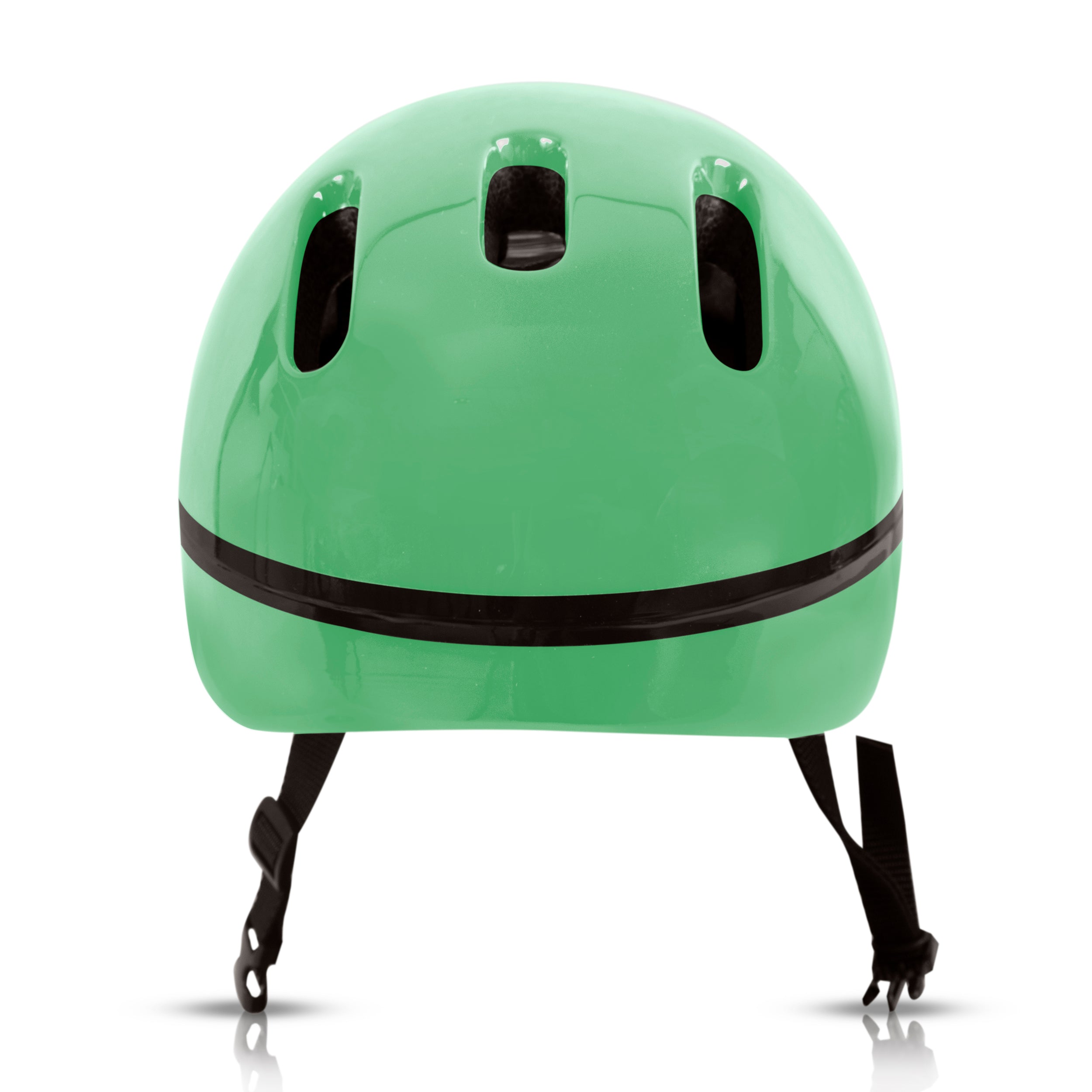 Zinc children's mint green bike helmet back view displaying cooling vents and size adjustment dial