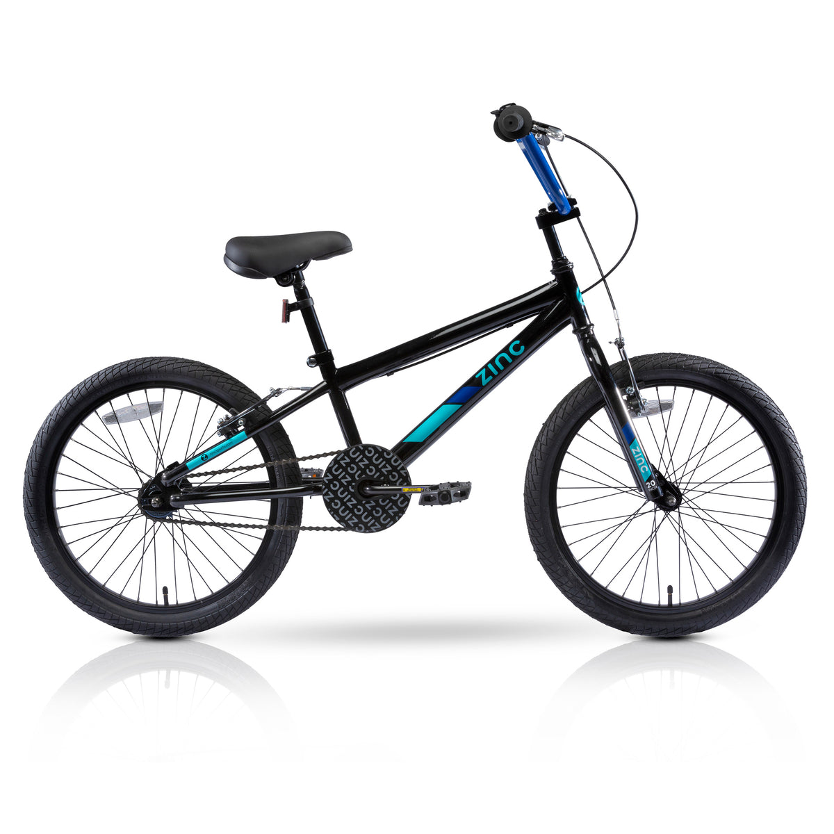 Zinc 20 Inch Switch BMX Bike Specifications - Black and Blue Design for Street and Skatepark