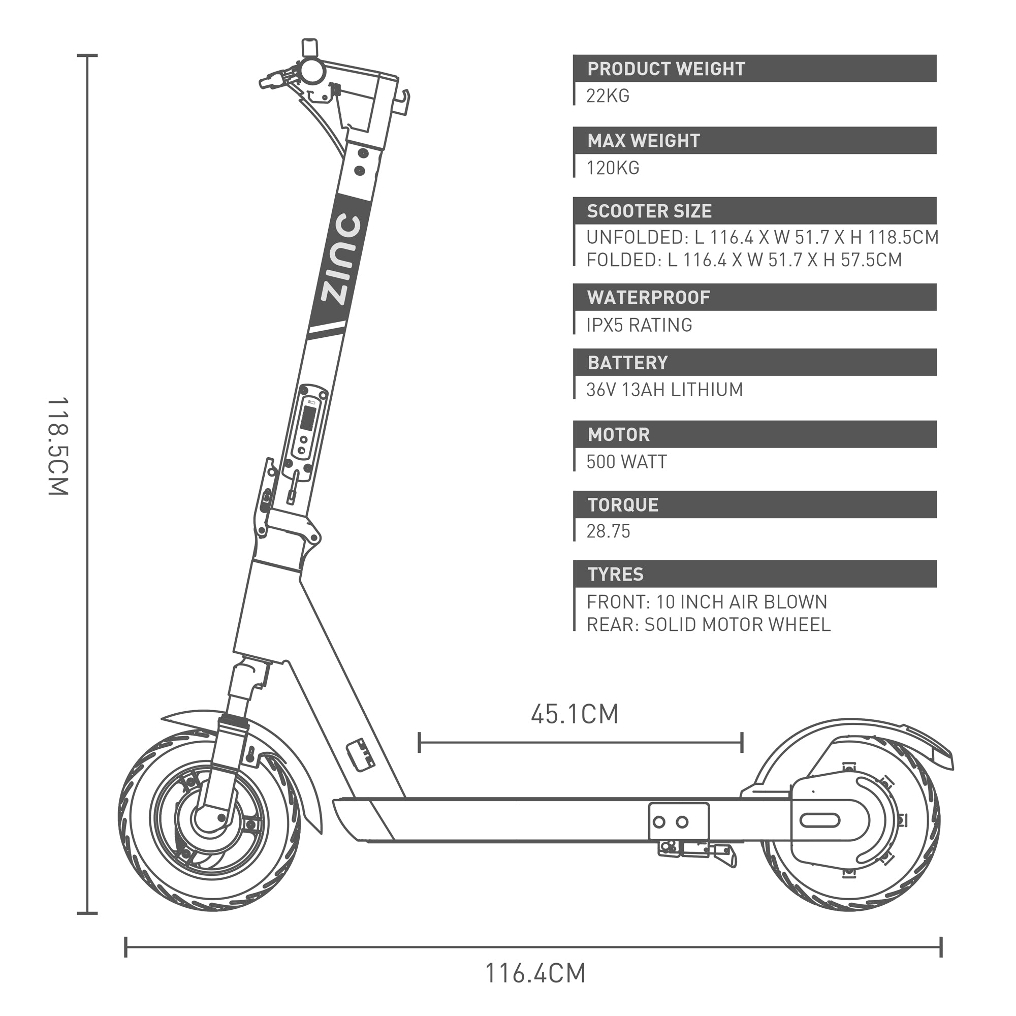 Premium 500W folding electric scooter designed and engineered in Britain with advanced safety features