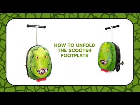 Video demonstrating how to use the flyte dino scooter suitcase
